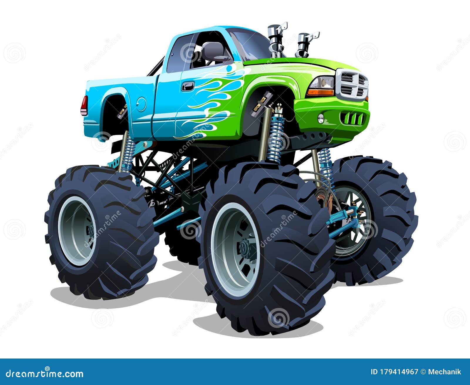 Vector Cartoon Monster Truck Stock Vector - Illustration of foot ...