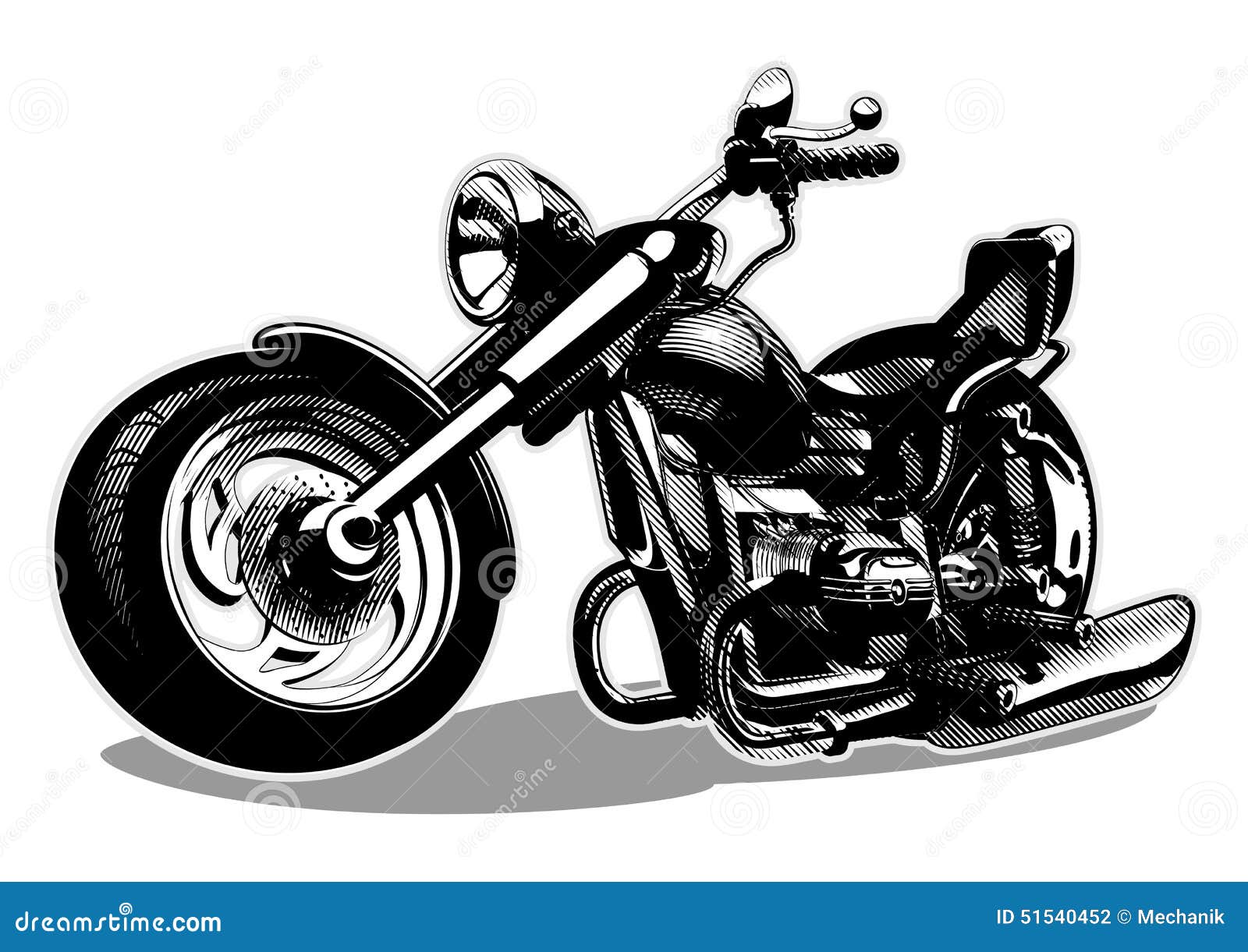 Vector Cartoon Motorbike stock vector. Illustration of bicycle - 51540452