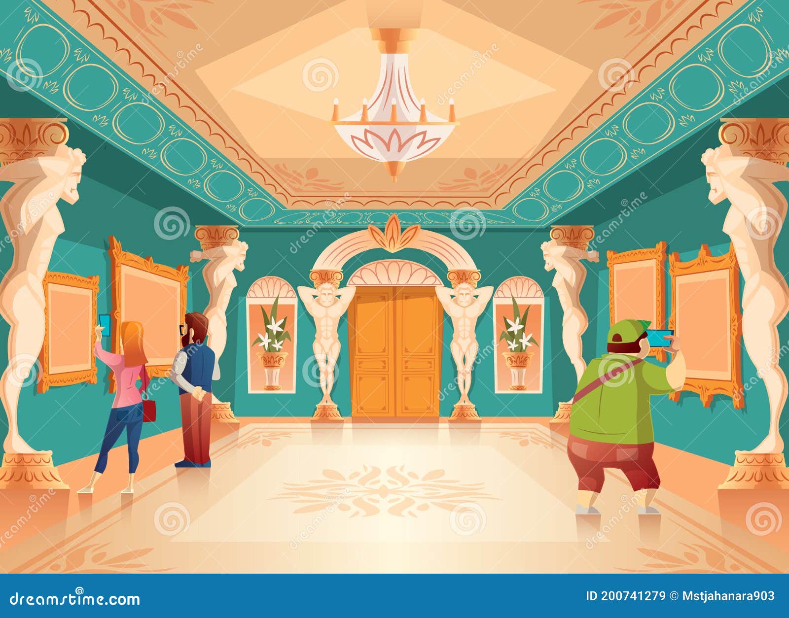 Vector Cartoon Museum Exhibition with Pictures, Visitors Stock Vector - Illustration of excursion, abstract: 200741279 Vector Cartoon Museum Exhibition with Pictures, Visitors Stock Vector - Illustration of excursion, abstract: 200741279