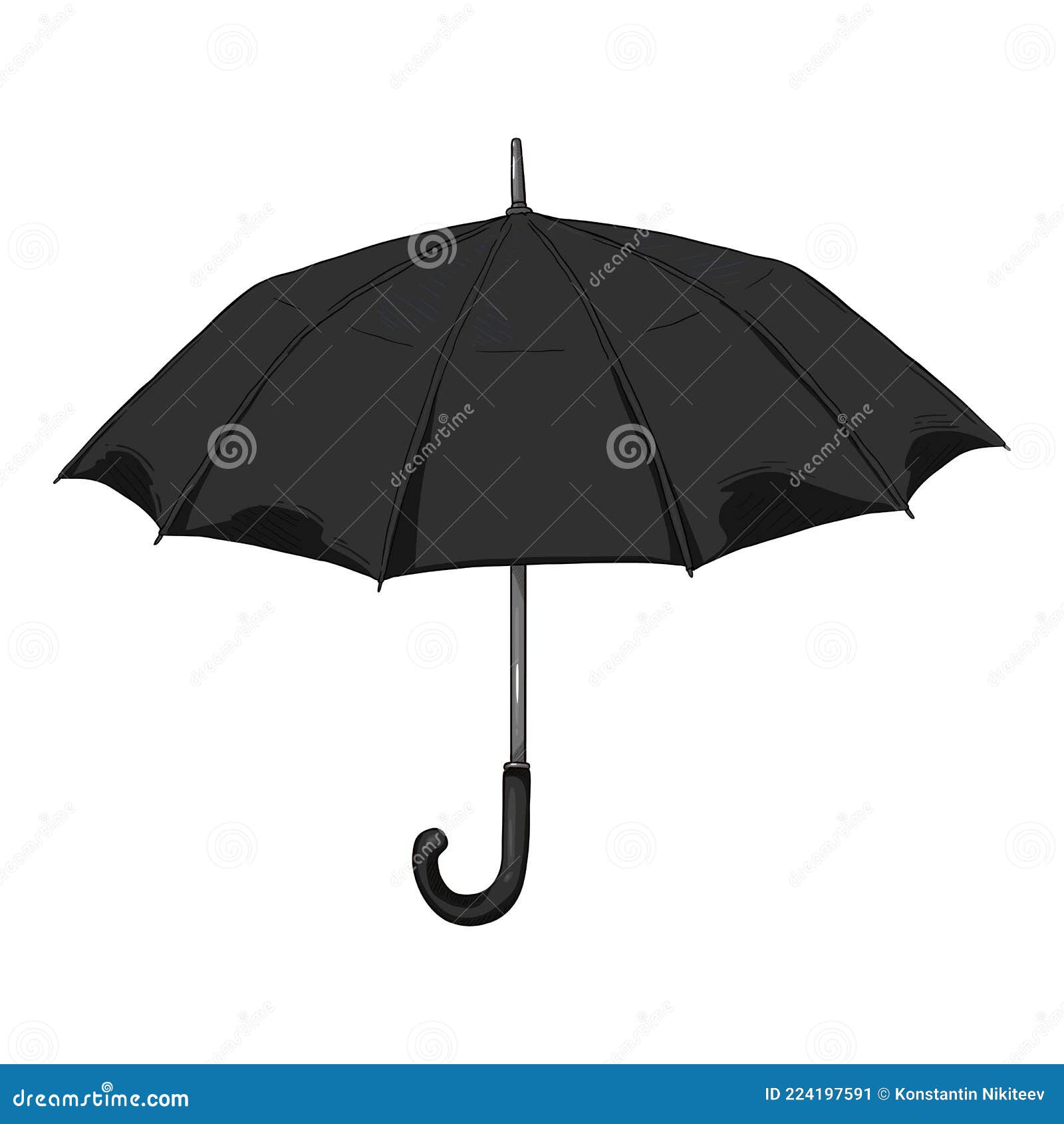 Vector Cartoon Open Umbrella Illustration Stock Vector Illustration