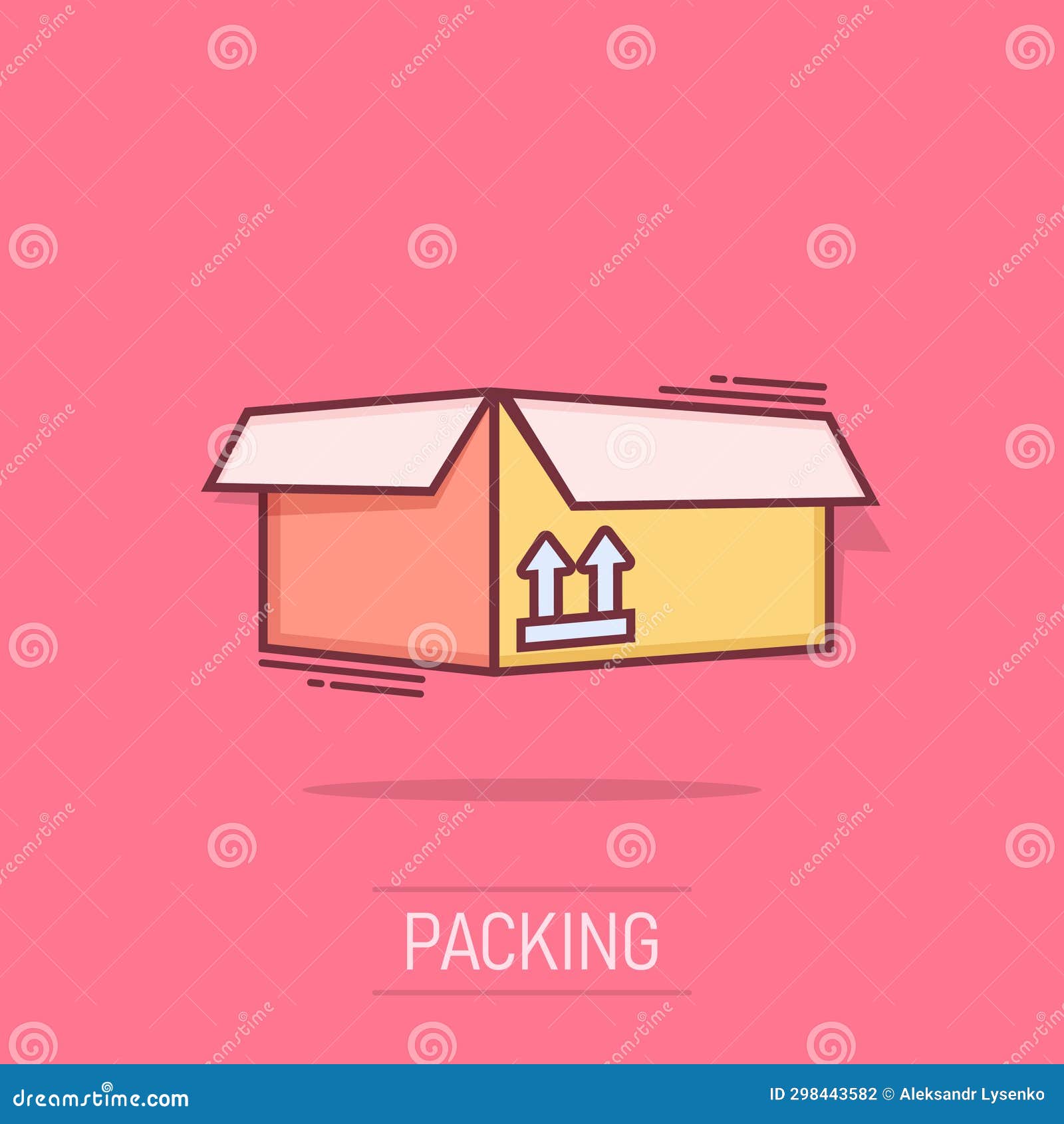  cartoon packaging box icon in comic style. shipping pack sign  pictogram. box business splash effect concept