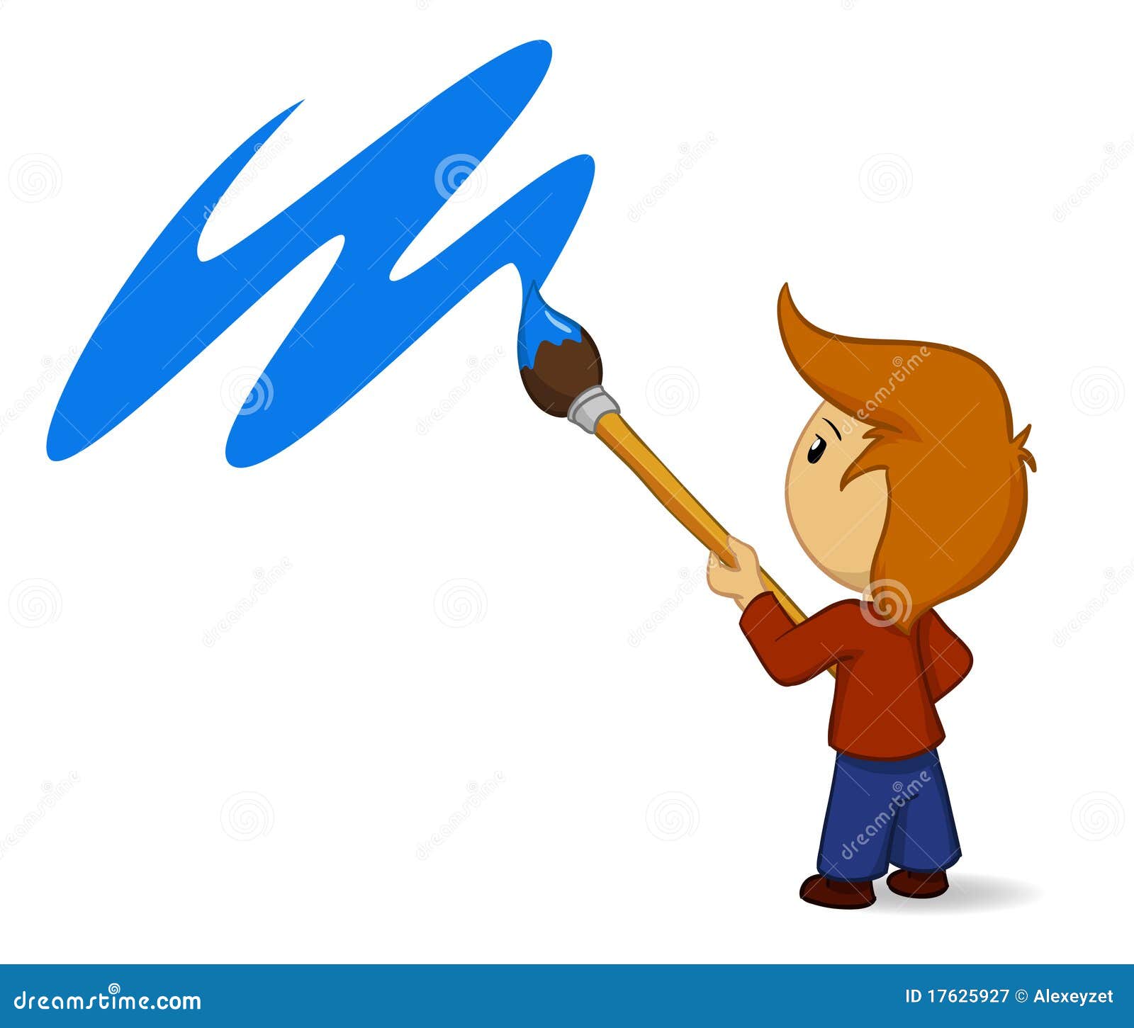 Vector Cartoon Painter With Big Brush Royalty Free Stock Photography Image 17625927