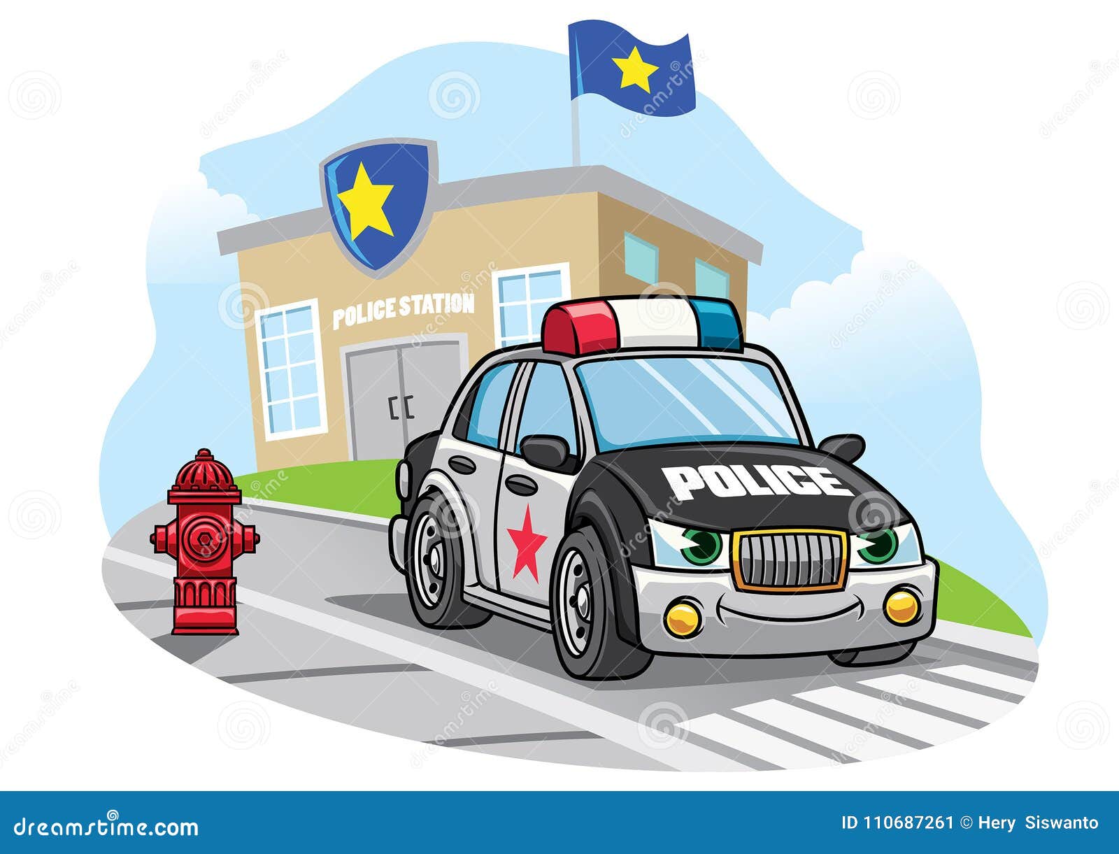 Cartoon Police Car in Front of Police Office Stock Vector - Illustration of city, showroom: 110687261 Cartoon Police Car in Front of Police Office Stock Vector - Illustration of city, showroom: 110687261
