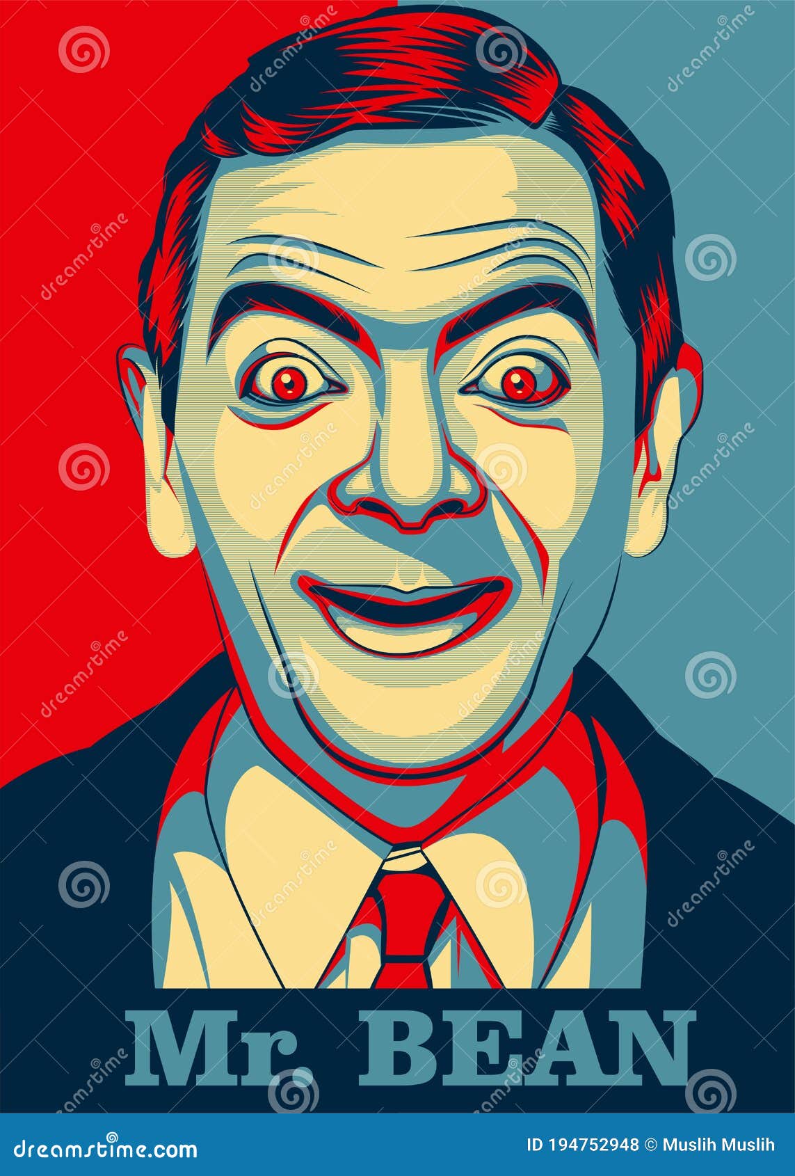 Vector Cartoon Poster in HOPE Style Stock Vector - Illustration of actor,  male: 194752948