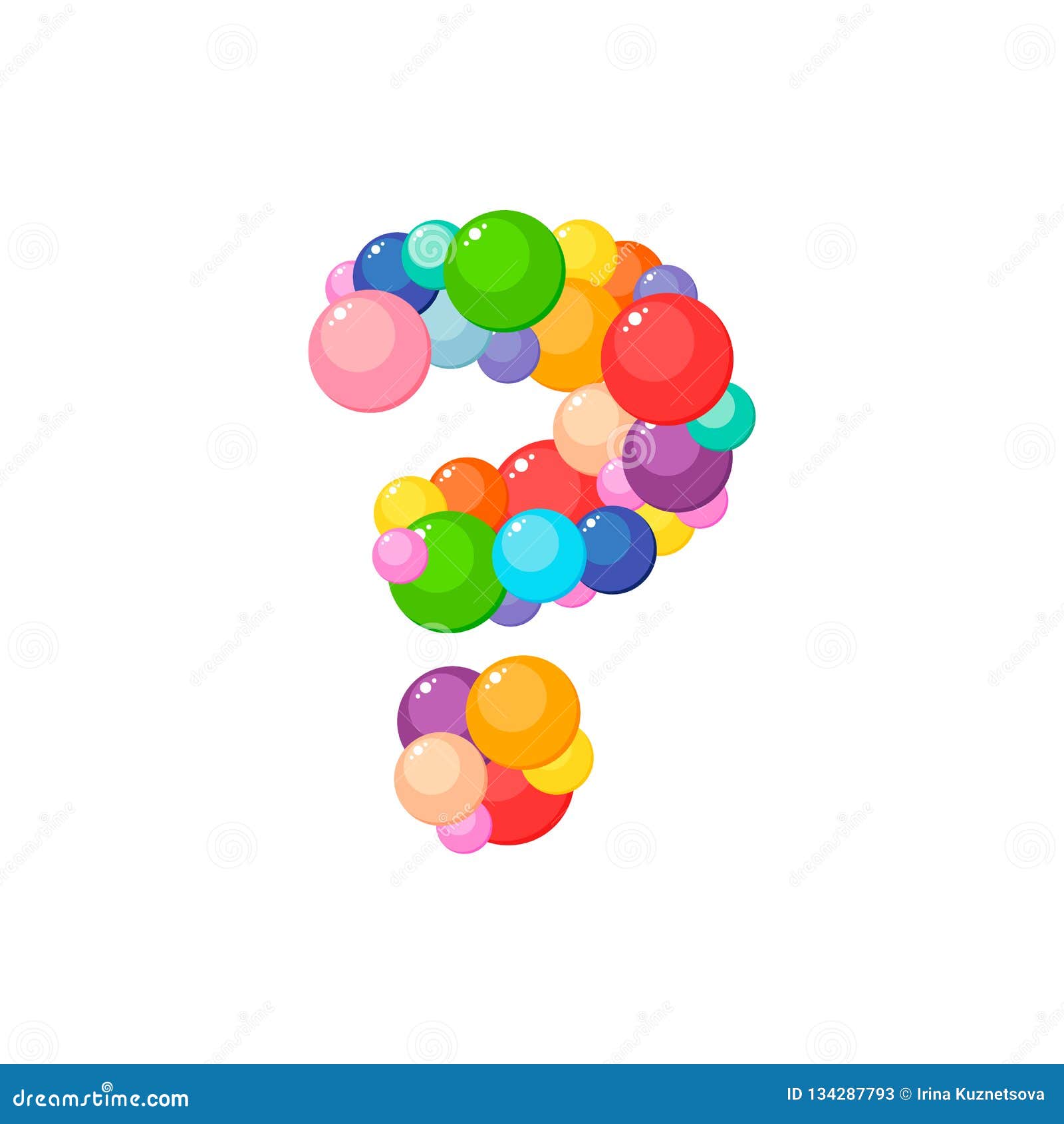 Vector Cartoon Question Mark for Kids Colored Balls. Stock Vector ...