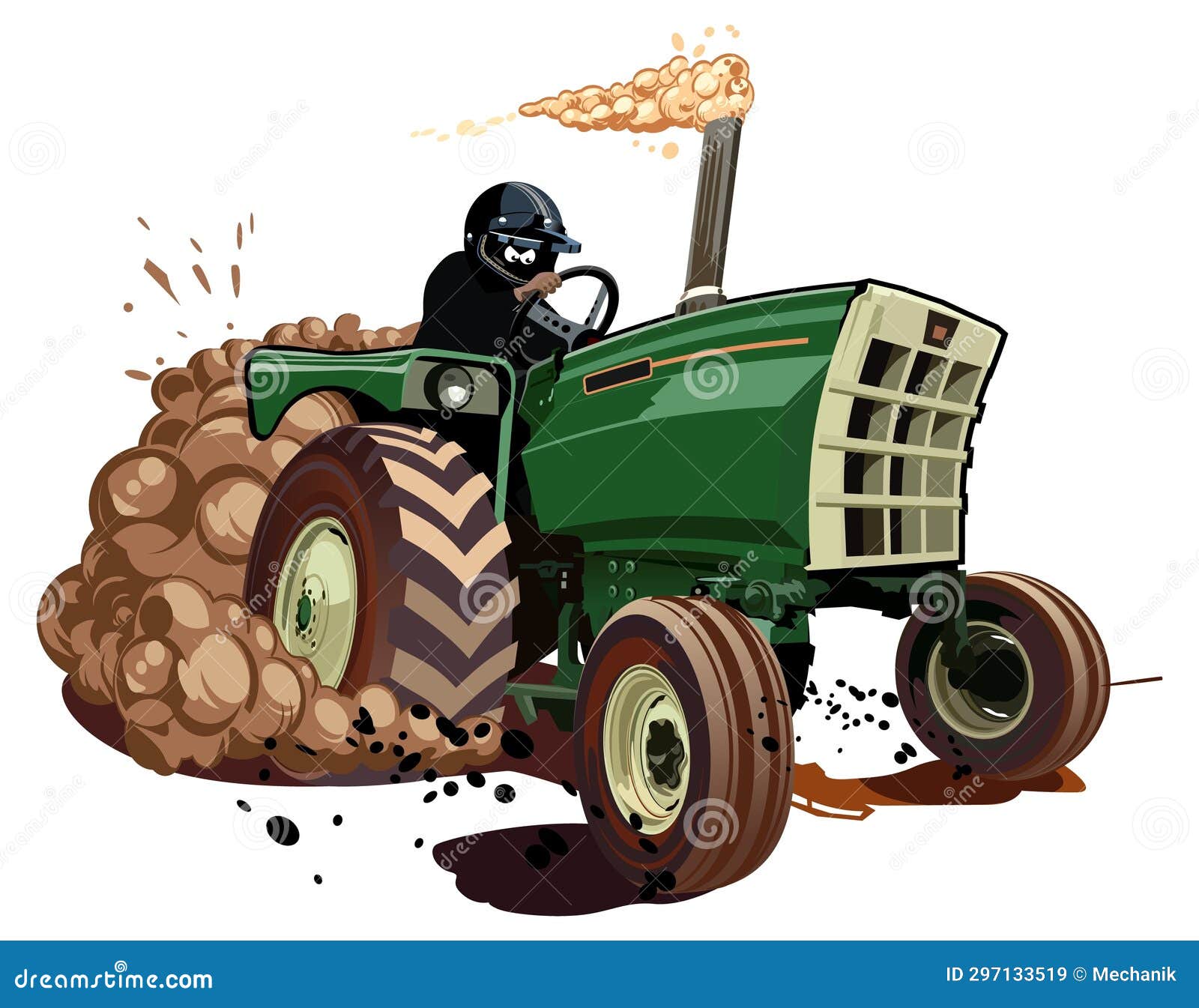 Vector Cartoon Race Tractor Stock Illustration Illustration of vector