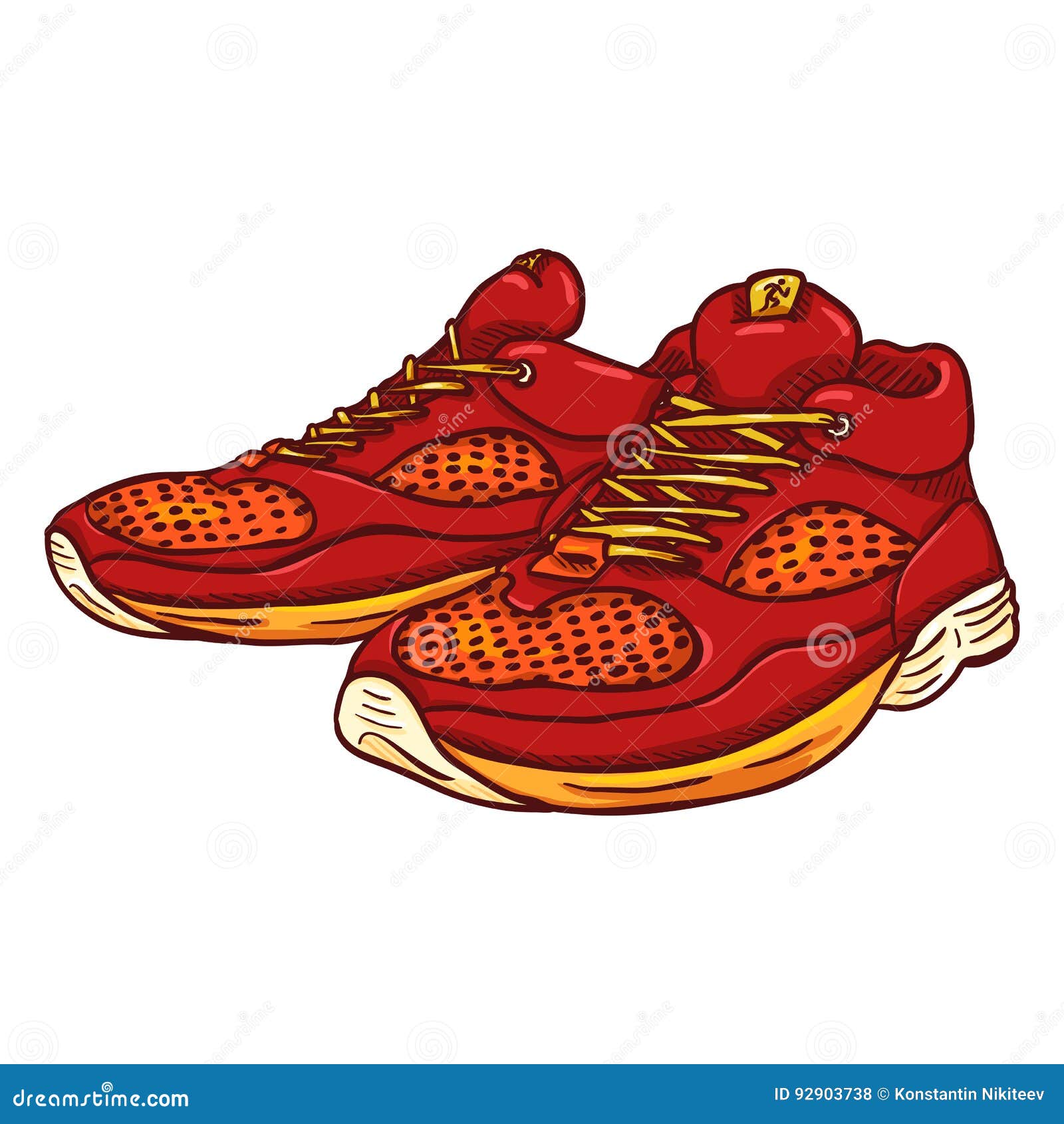 Vector Cartoon Red Running Shoes Stock Vector Illustration of