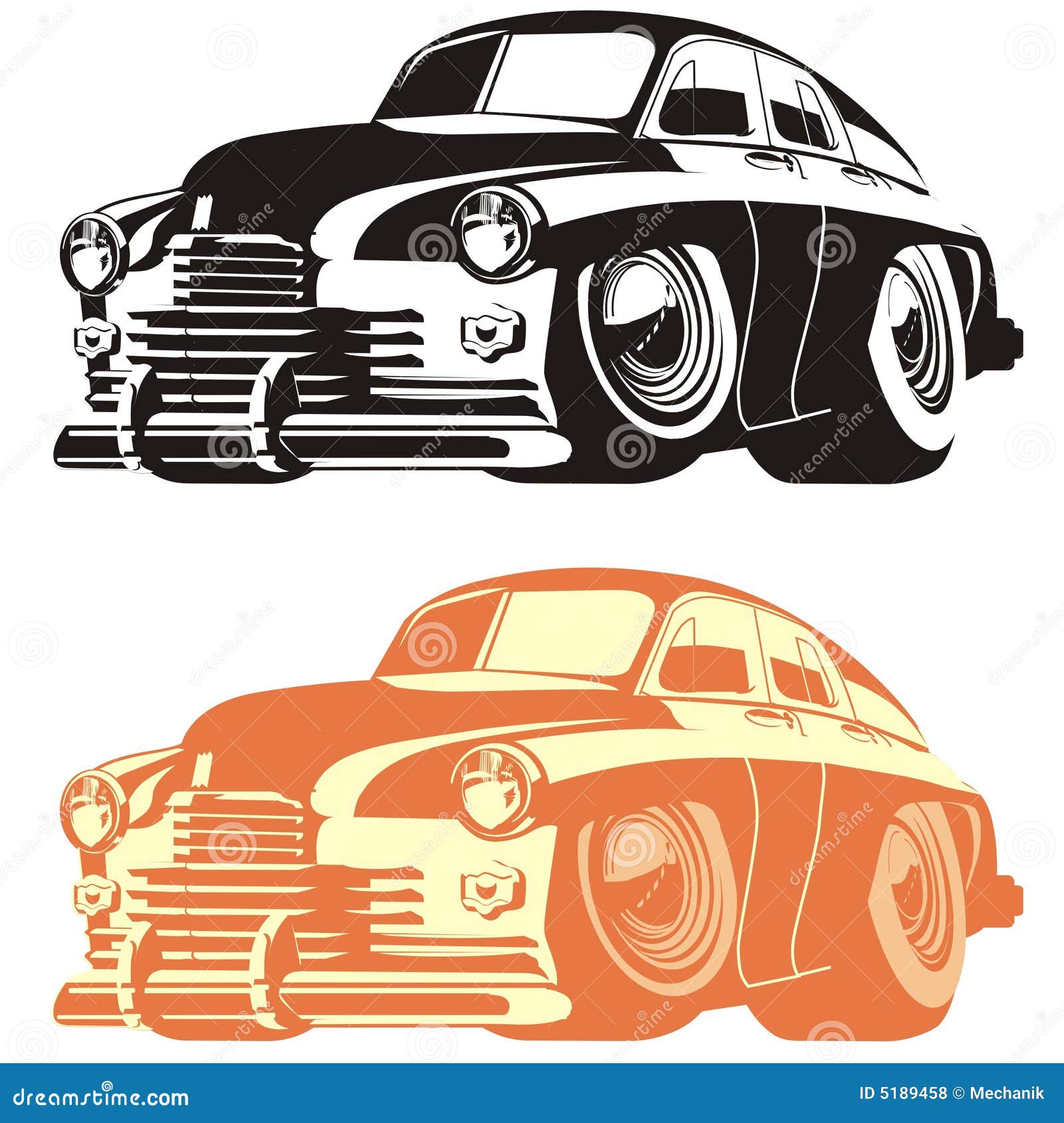 Download Vector cartoon retro car stock vector. Illustration of driving - 5189458