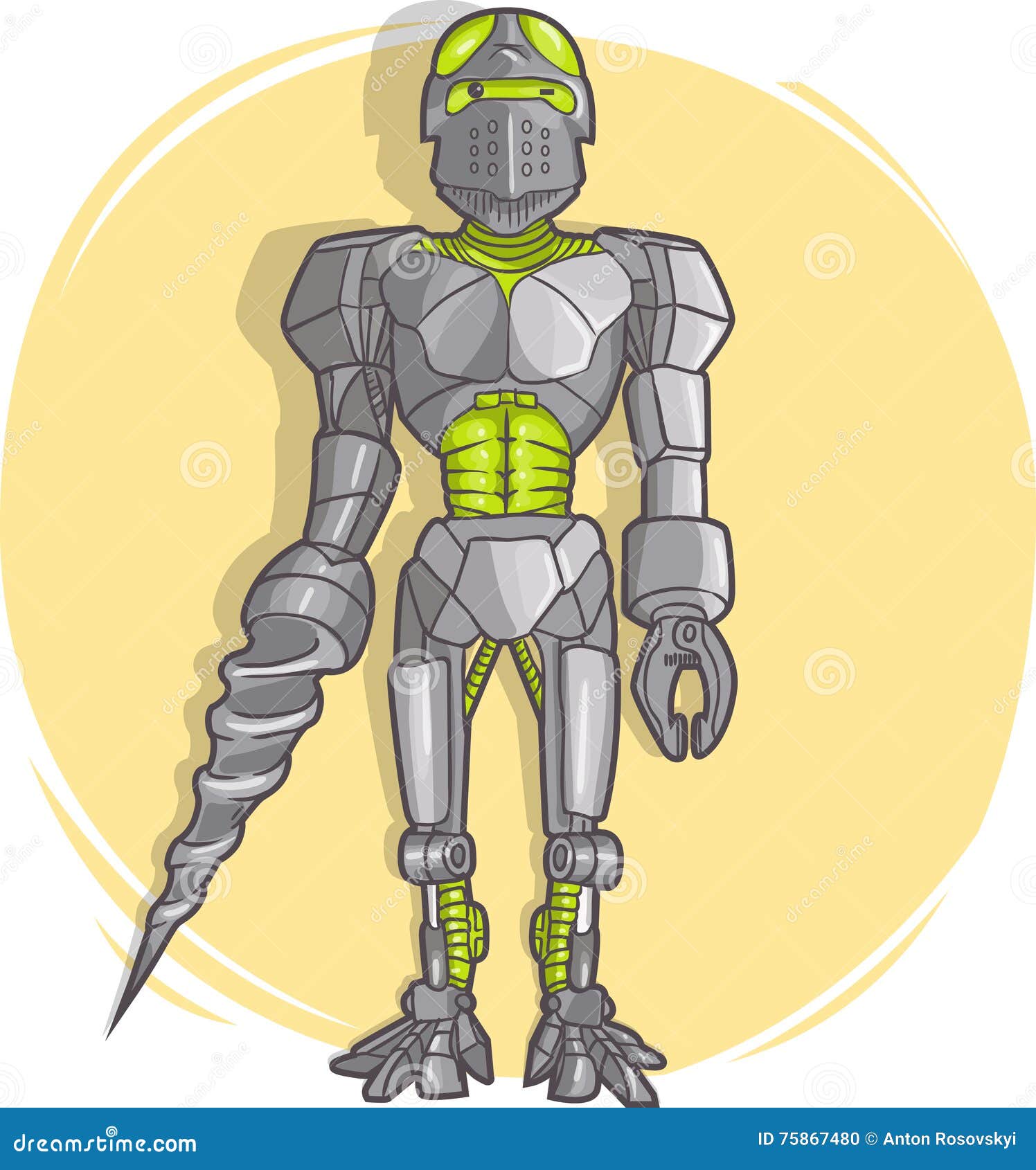 Vector cartoon Robot stock vector. Illustration of face - 75867480