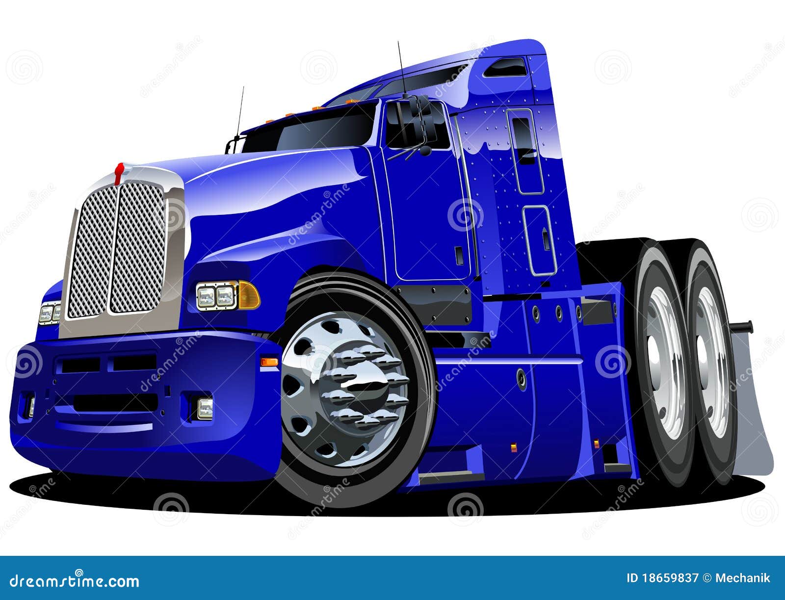 Vector cartoon semitruck stock vector. Image of loading  18659837