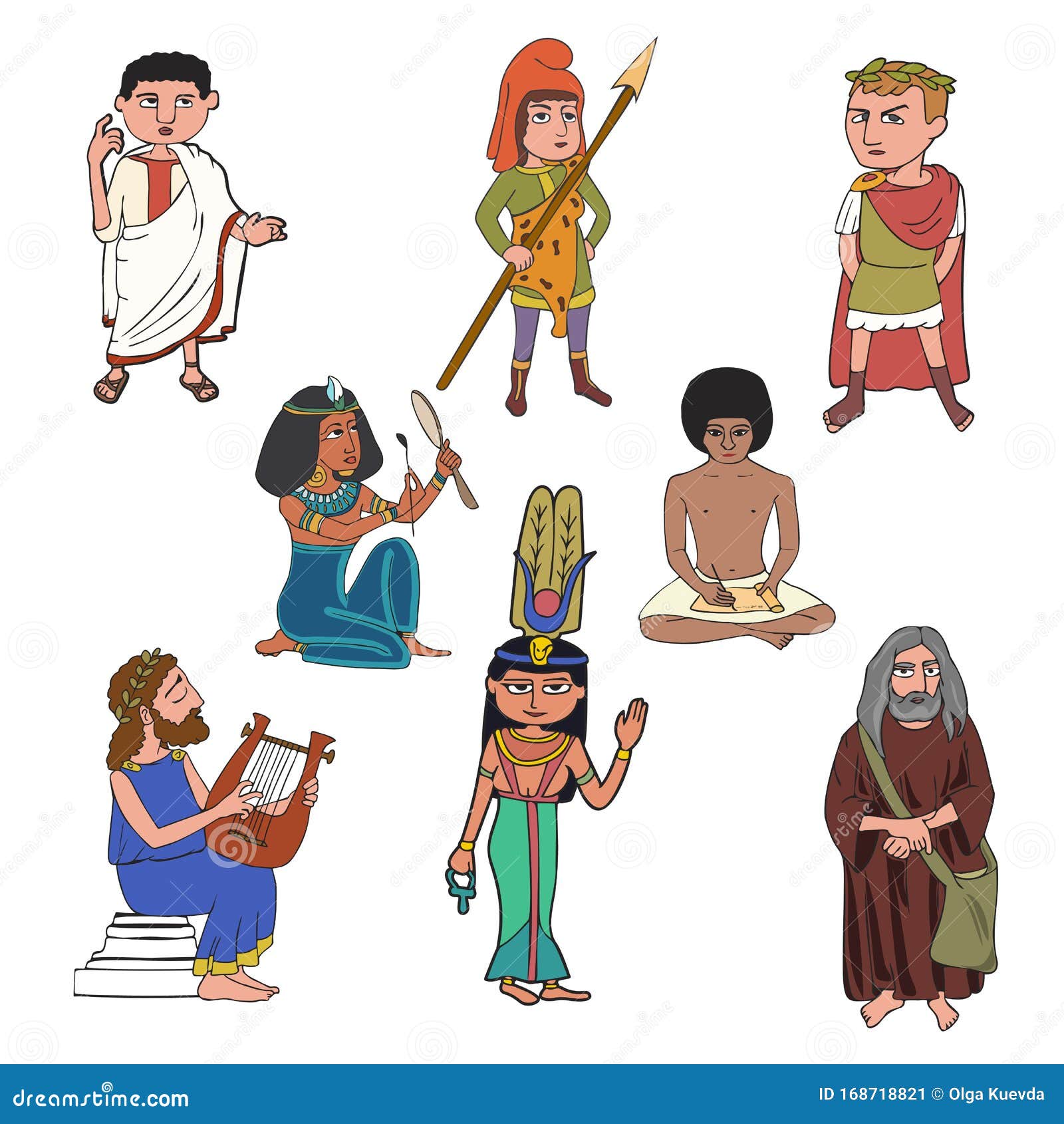 Vector Cartoon Set of Historical Characters Stock Vector - Illustration of  vector, character: 168718821