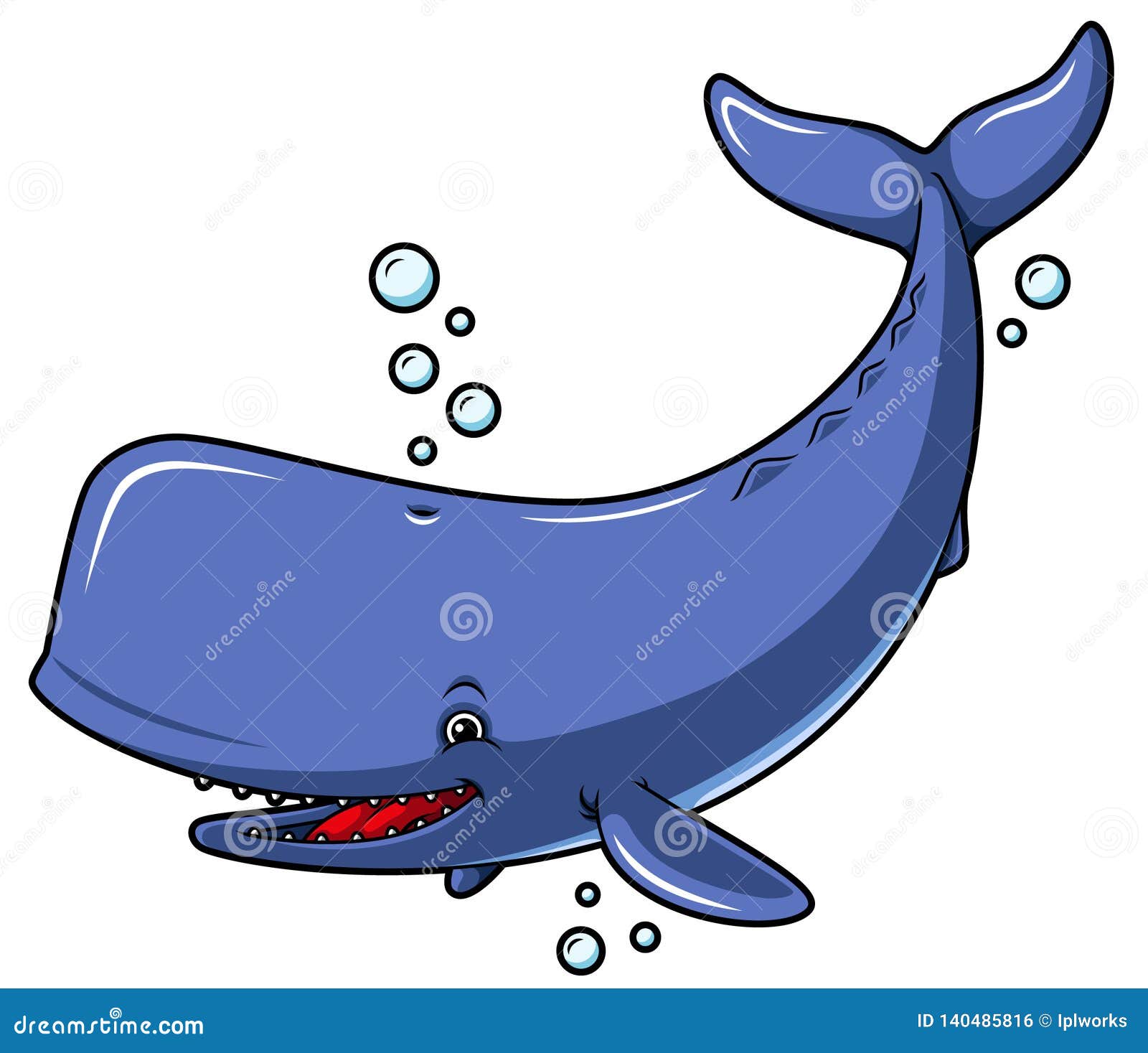 Vector Cartoon Sperm Whale Smiling Stock Vector - Illustration of water,  animal: 140485816