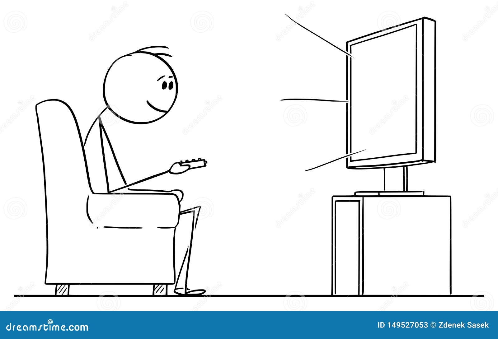 Vector Cartoon of Man Sitting in Armchair and Watching TV or Television Stock Vector - Illustration of leisure, movie: 149527053 Vector Cartoon of Man Sitting in Armchair and Watching TV or Television Stock Vector - Illustration of leisure, movie: 149527053