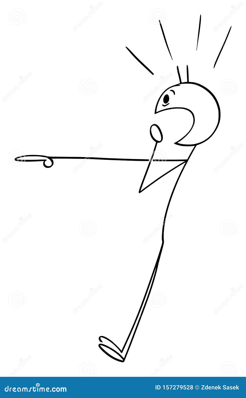 Stickman stick figure pointing showing directions