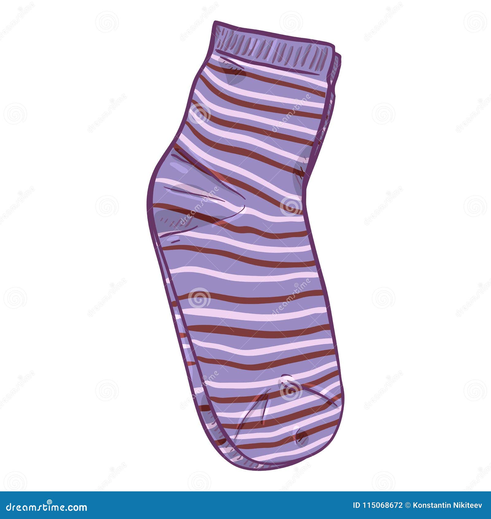 Vector Cartoon Striped Purple Socks Stock Vector - Illustration of kids ...