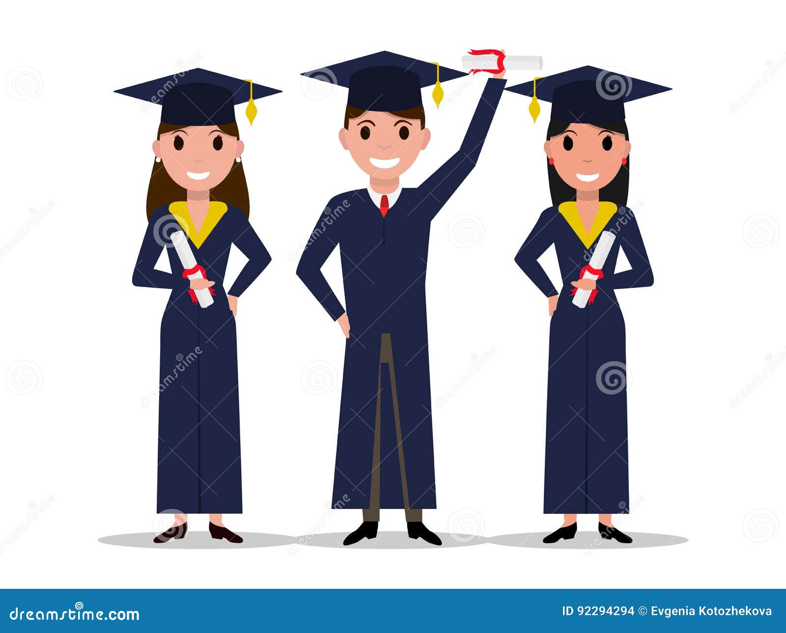 Vector Cartoon Student Girl, Boy Graduate Stock Vector - Illustration of education, high: 92294294 Vector Cartoon Student Girl, Boy Graduate Stock Vector - Illustration of education, high: 92294294