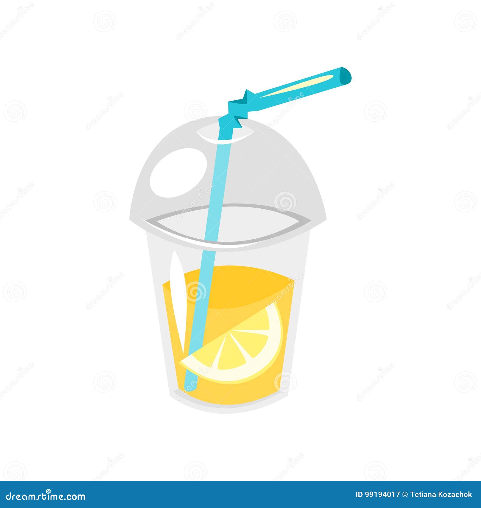 Lemonade in plastic cup. stock vector. Illustration of container 99194017