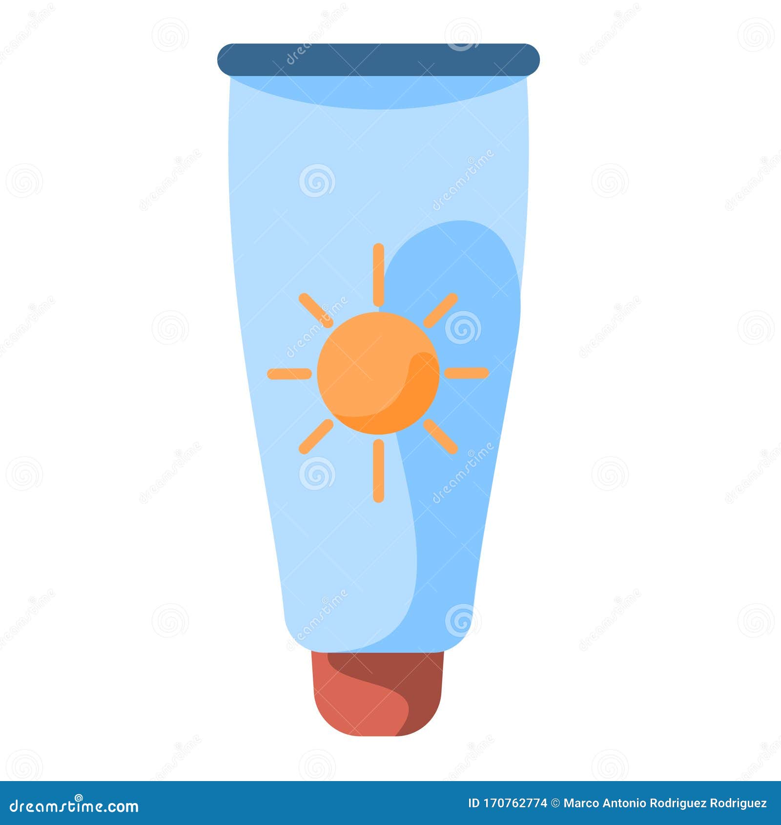Cartoon Sunscreen Bottle Icon Illustration Isolated Stock Illustration