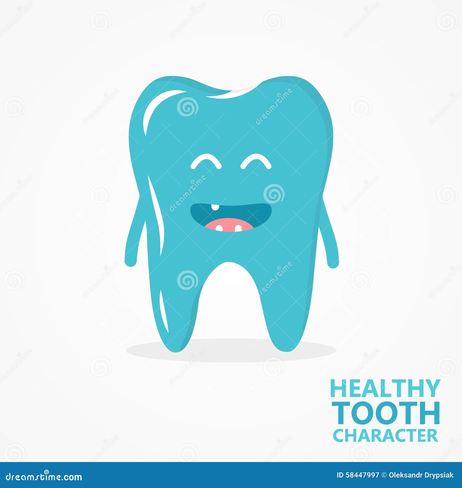 Vector cartoon tooth character. Vector logo or icon design element for companies