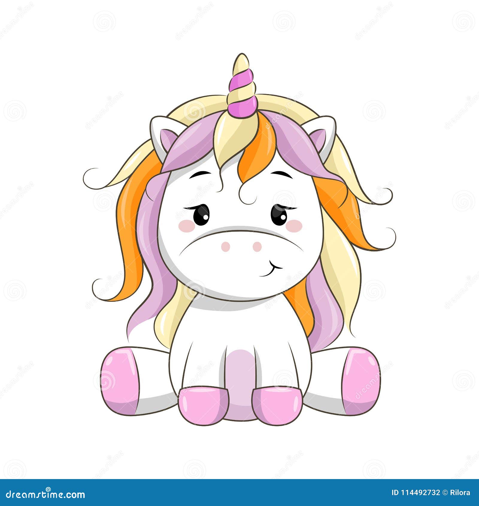 Vector cartoon unicorn. stock vector. Illustration of isolated - 114492732