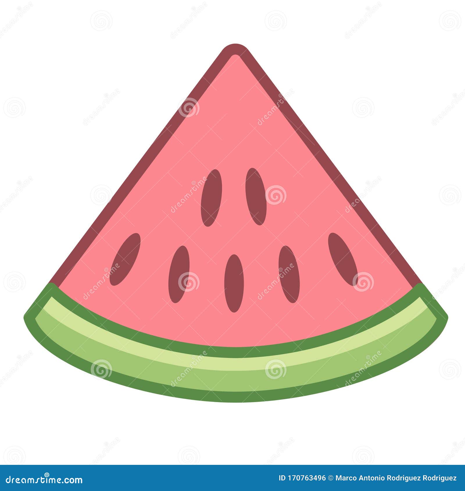 Vector Cartoon Watermelon Slice Emoji Icon Isolated Stock Illustration -  Illustration of nutrition, emoji: 170763496