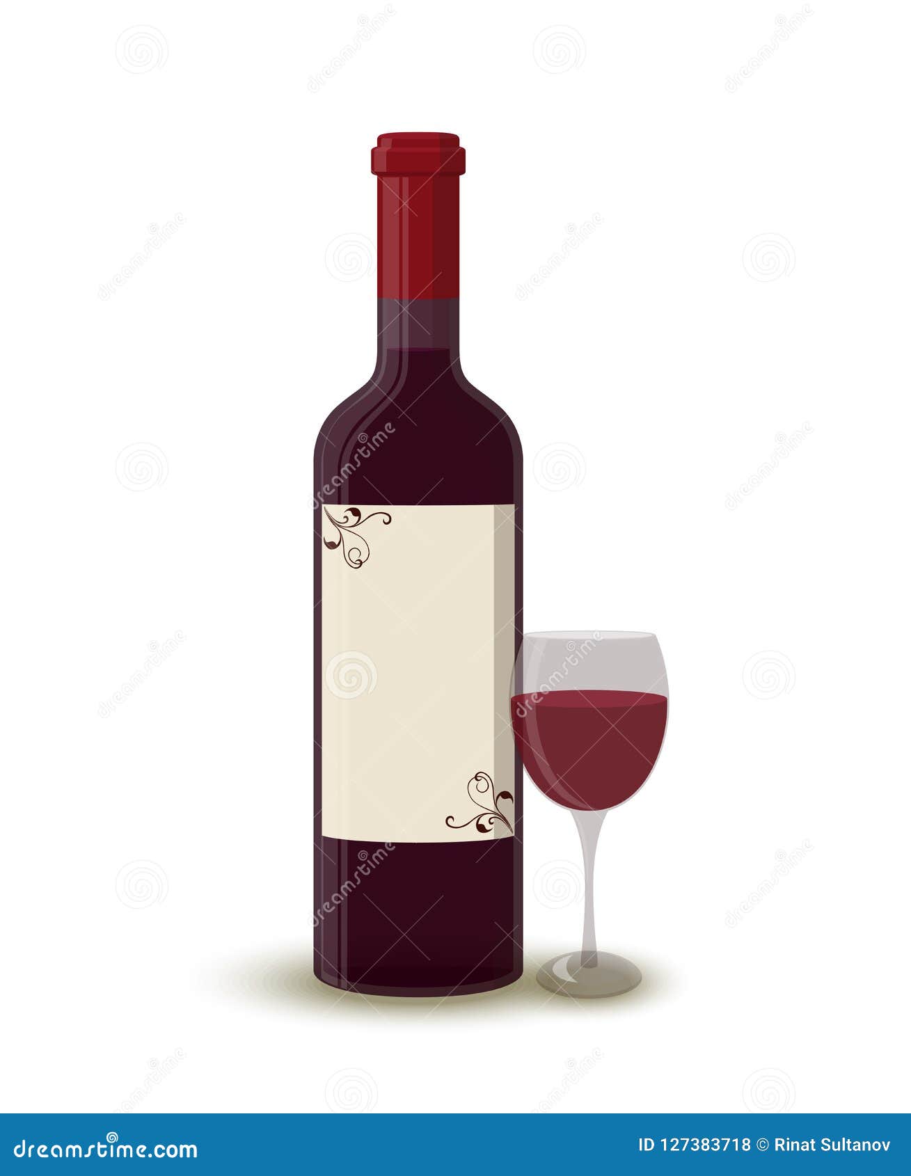 red wine bottle cartoon