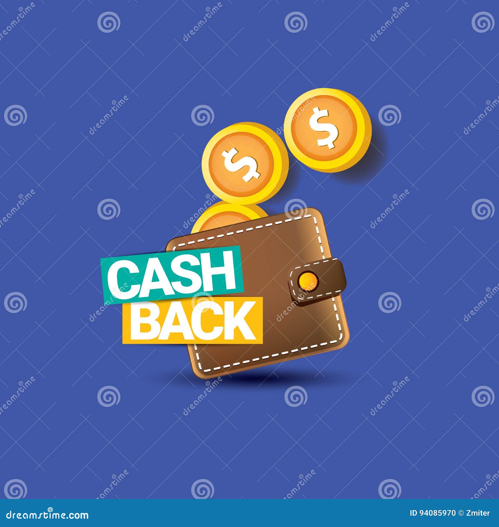 Vector Cash Back Icon With Coins And Wallet Stock Vector - 