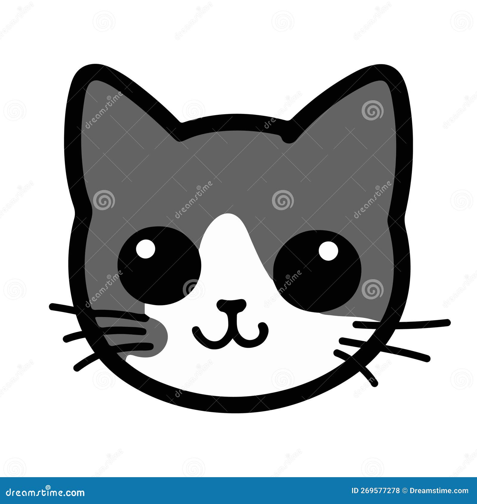 Vector of a Cat Face Design on White Background, Pet. Animals. Easy