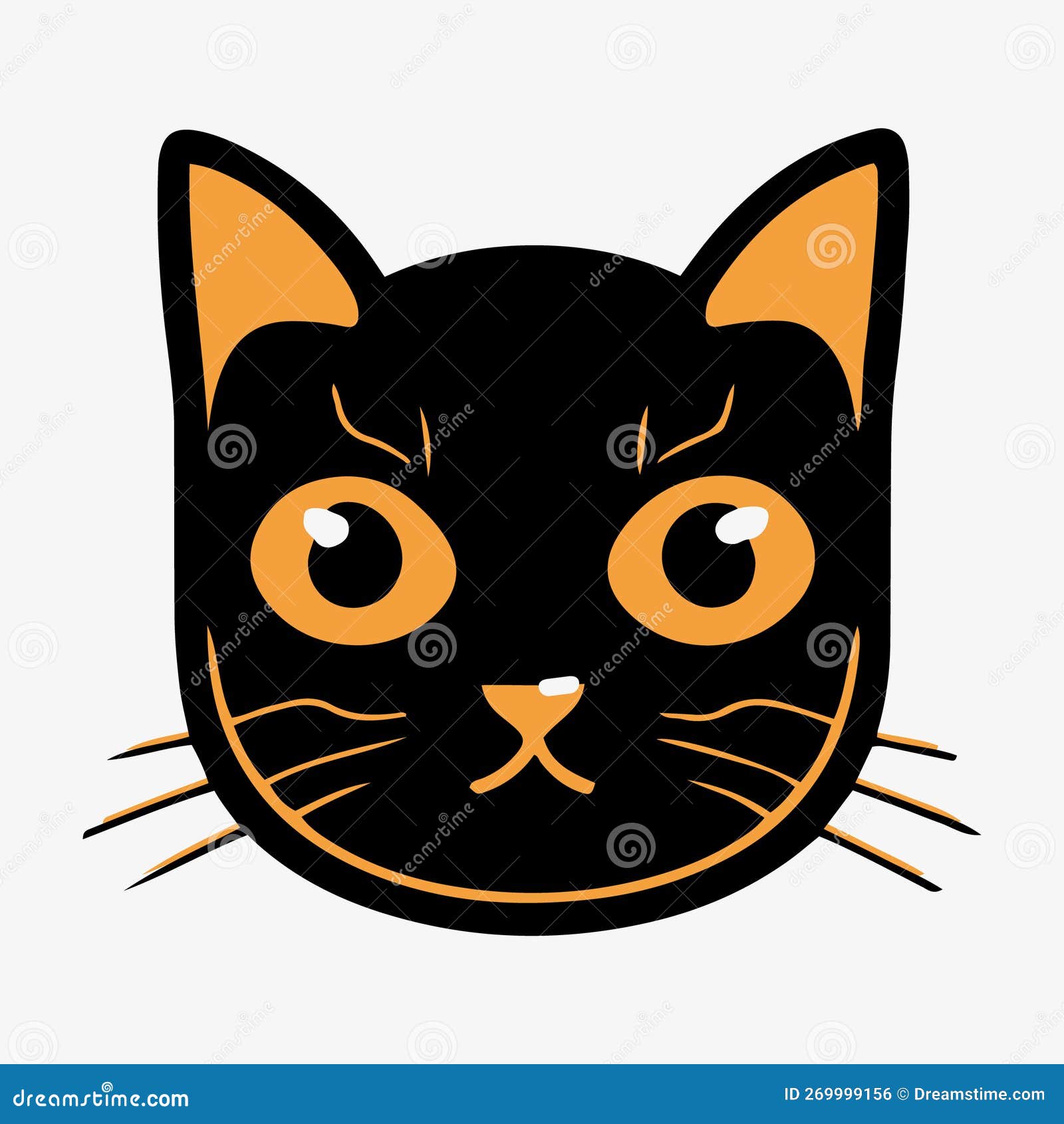 Vector of a Cat Face Design on White Background, Pet. Animals Stock