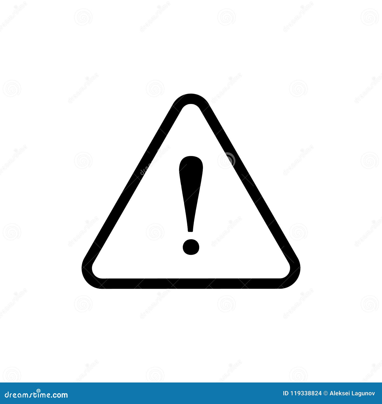  caution warning sign, triangle and exclamation point, outline icon.