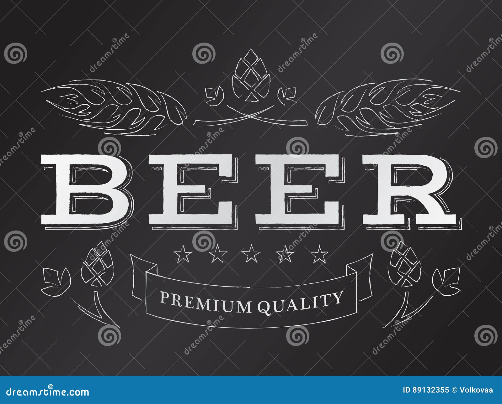 Vector chalk beer emblem stock vector. Illustration of chalk 89132355