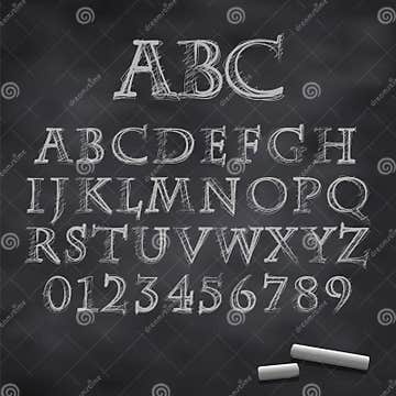 Vector chalk font stock vector. Illustration of education - 41143457