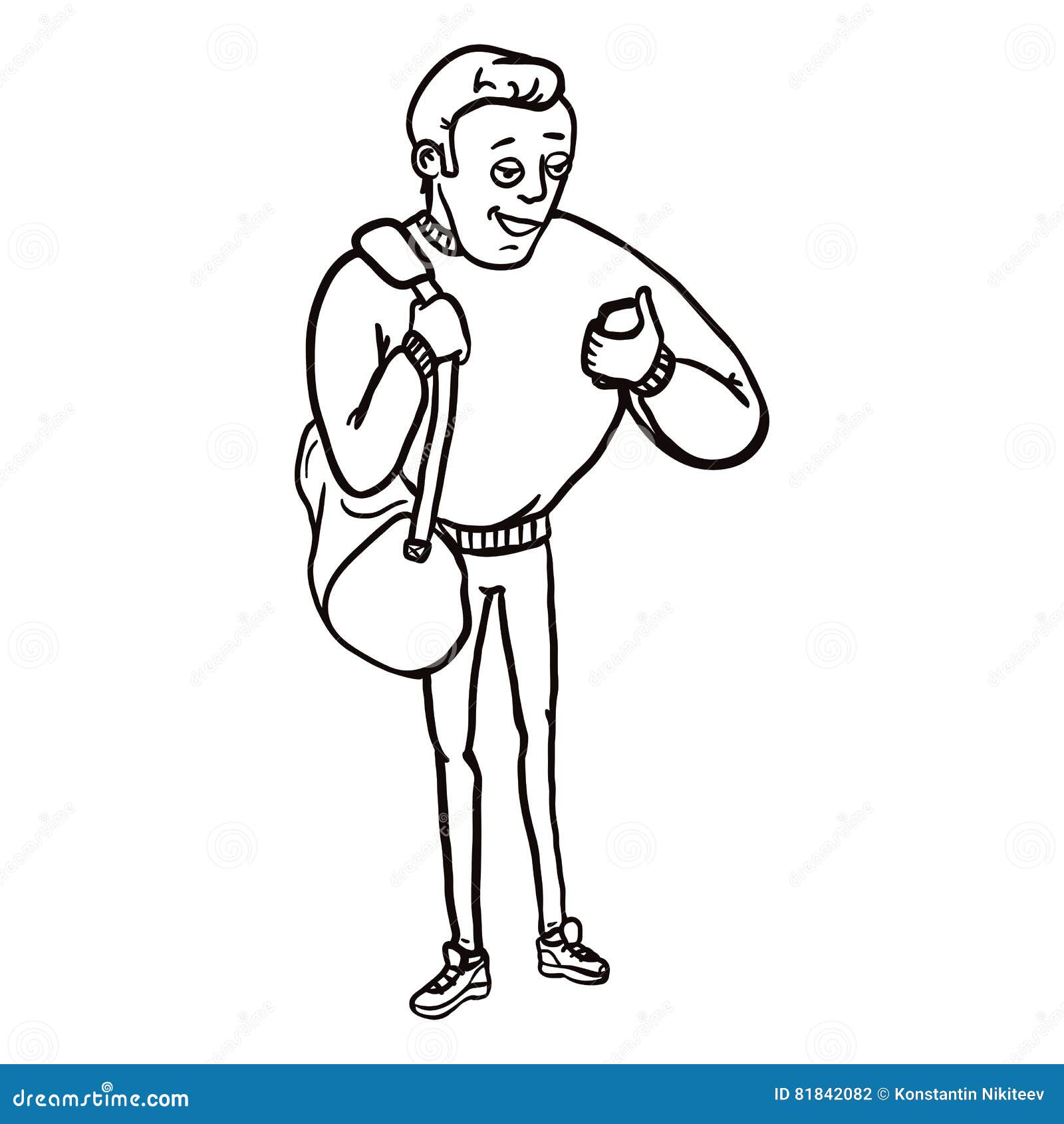 Vector Character - Athletic Guy With A Cell Phone Stock Vector