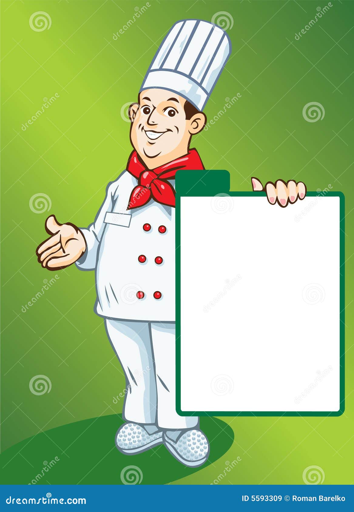 Vector. Chef with menu stock vector. Illustration of commercial - 5593309