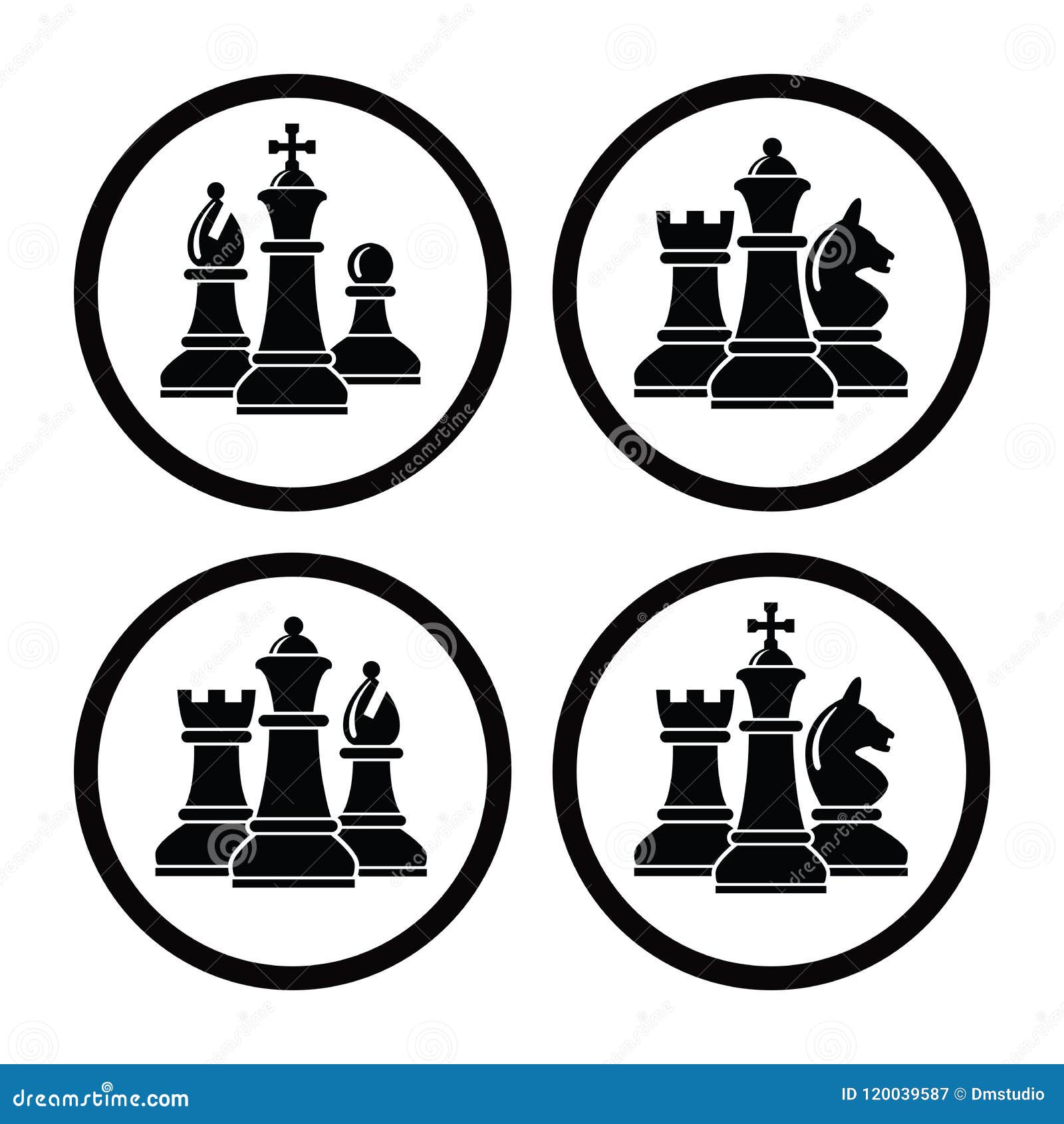 Chess game pieces icons set Royalty Free Vector Image