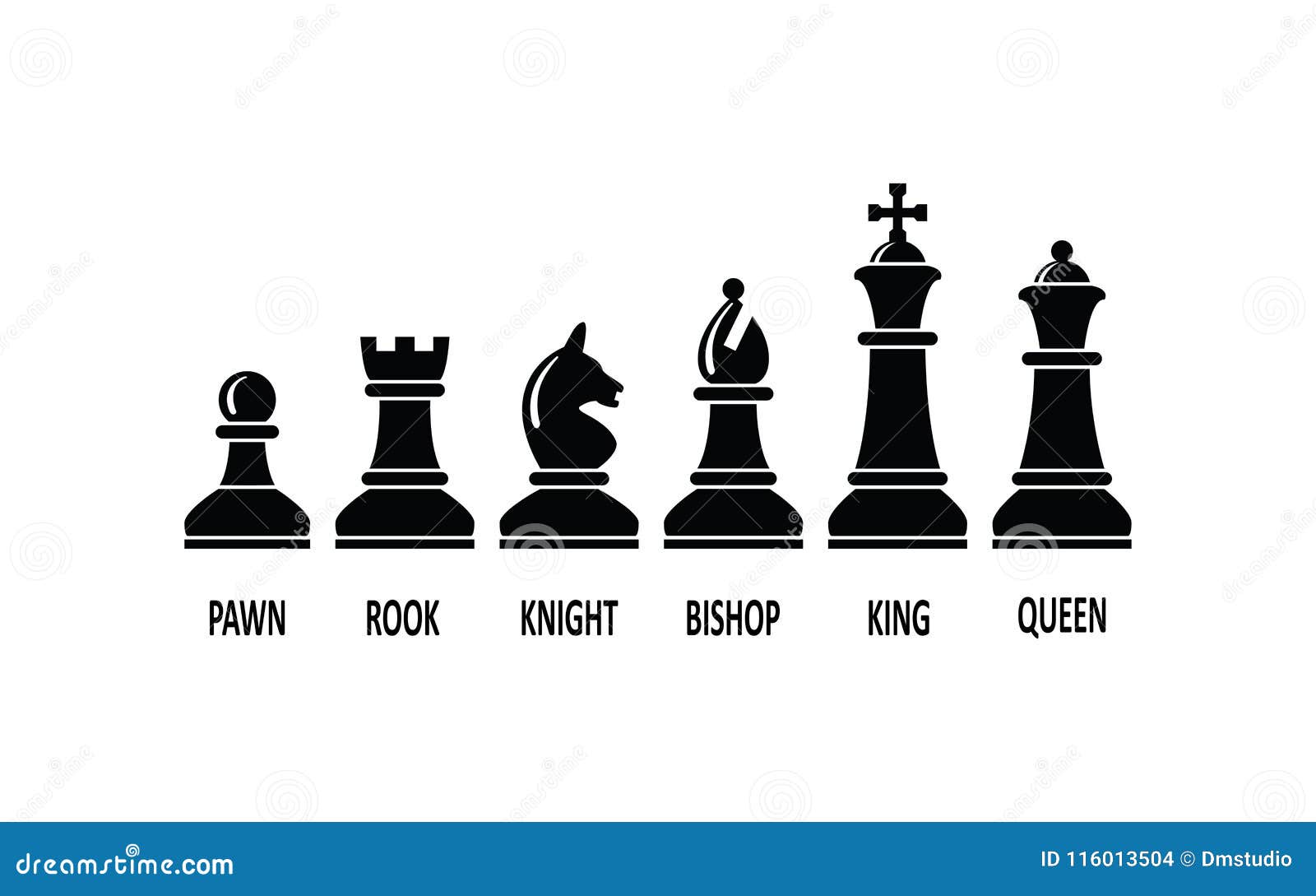 Chess Piece Set Vector Clipart / King, Queen, Bishop, Rooke, Knight,  Castle, Pawn Drawing Illustrations / Game / PNG, JPG, SVG, Eps 