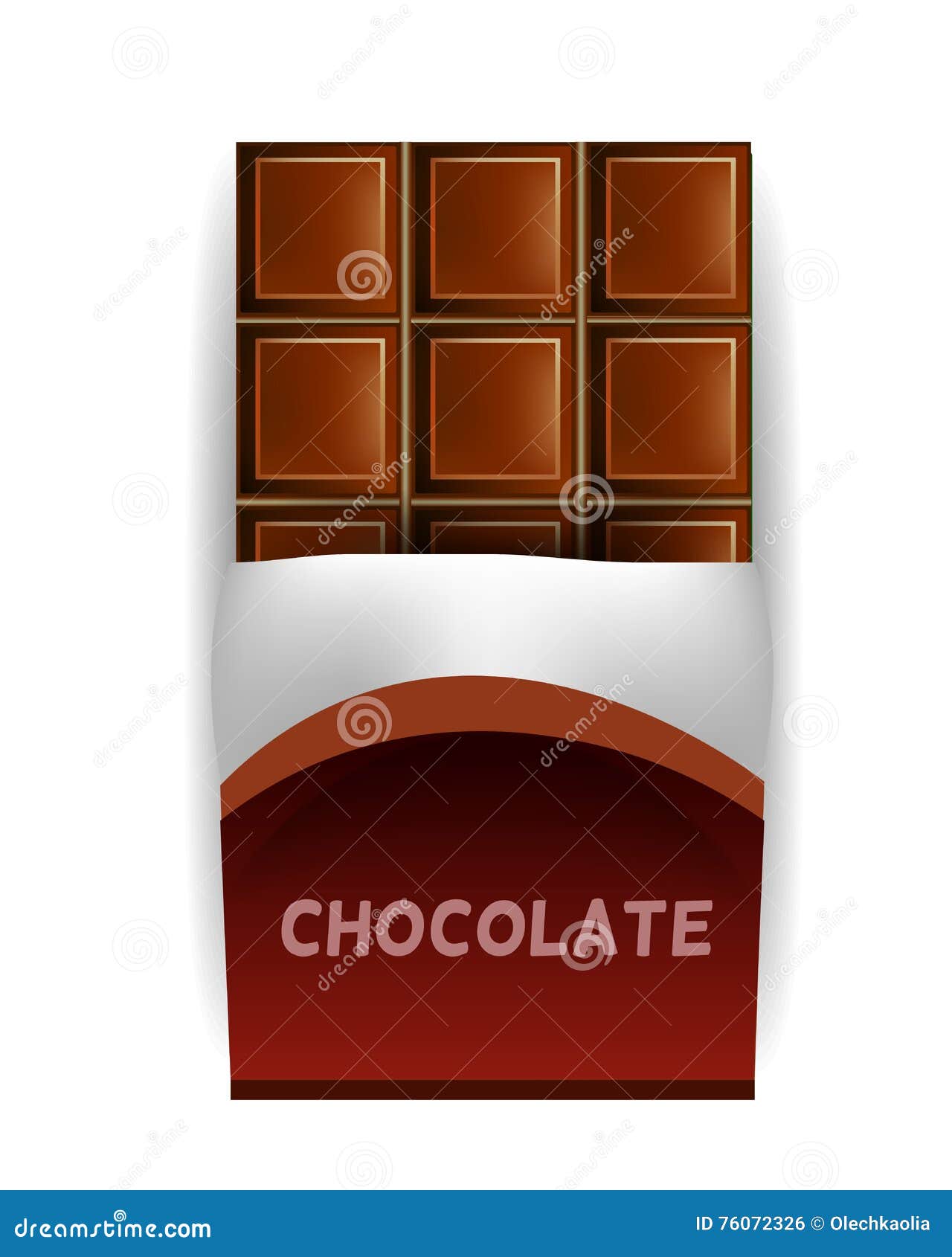 Vector Chocolate Bar in Wrapper Stock Vector Illustration of open