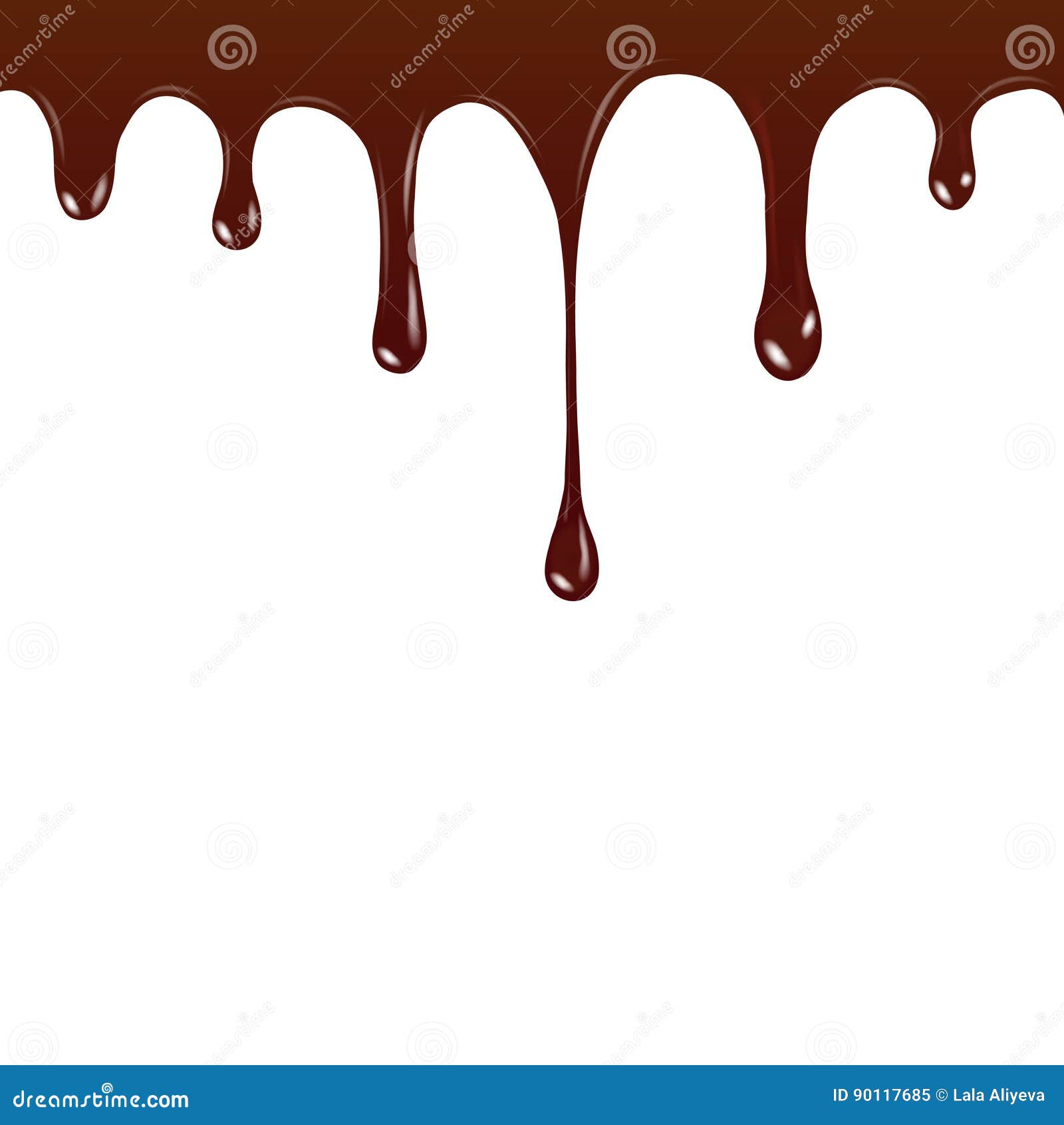 Vector Chocolate Syrup Drip Pattern Isolated on a White Background