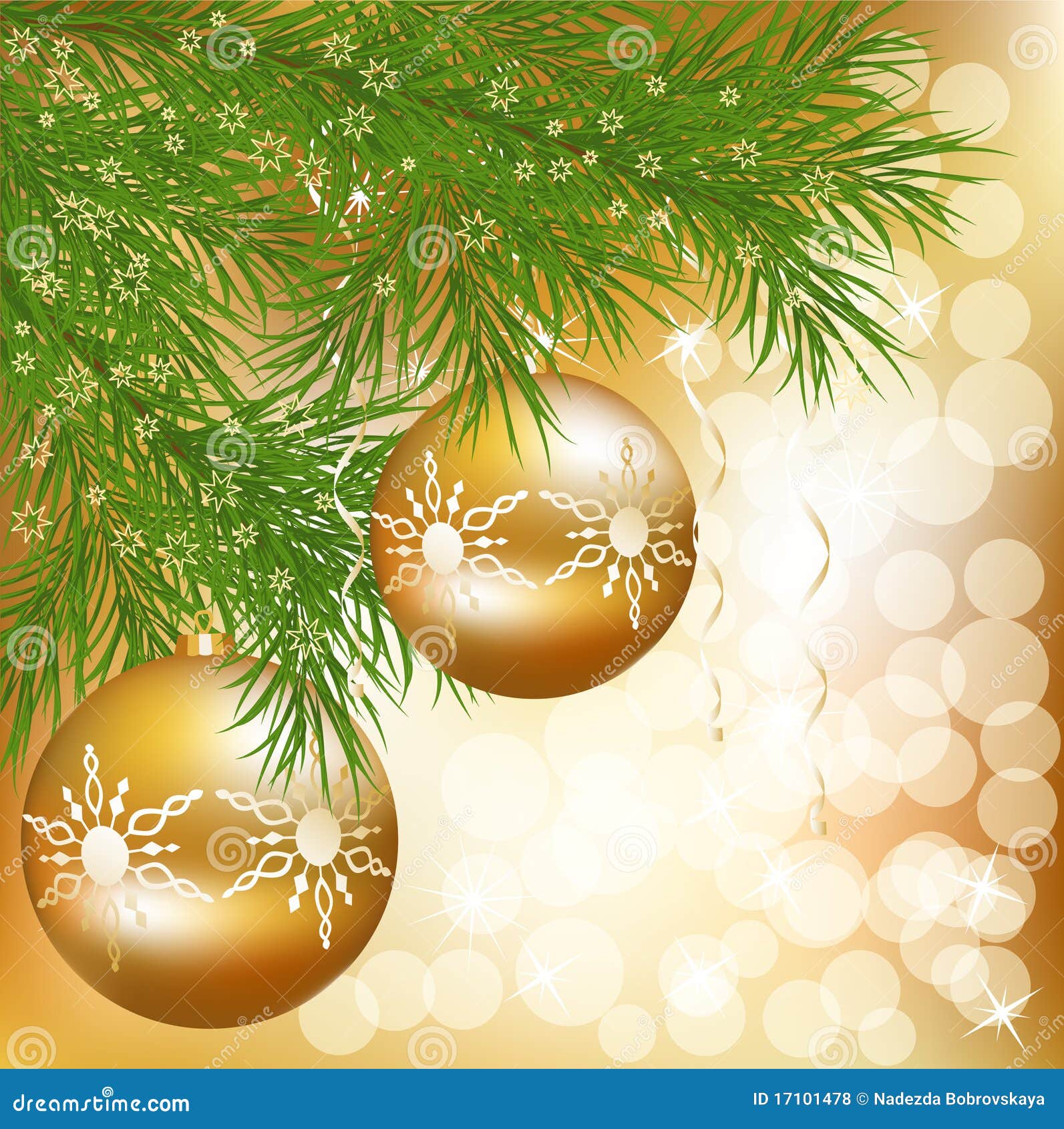 Vector Christmas Ball With Green New Year Tree Royalty Vector Christmas Ball With Green New Year Tree Royalty