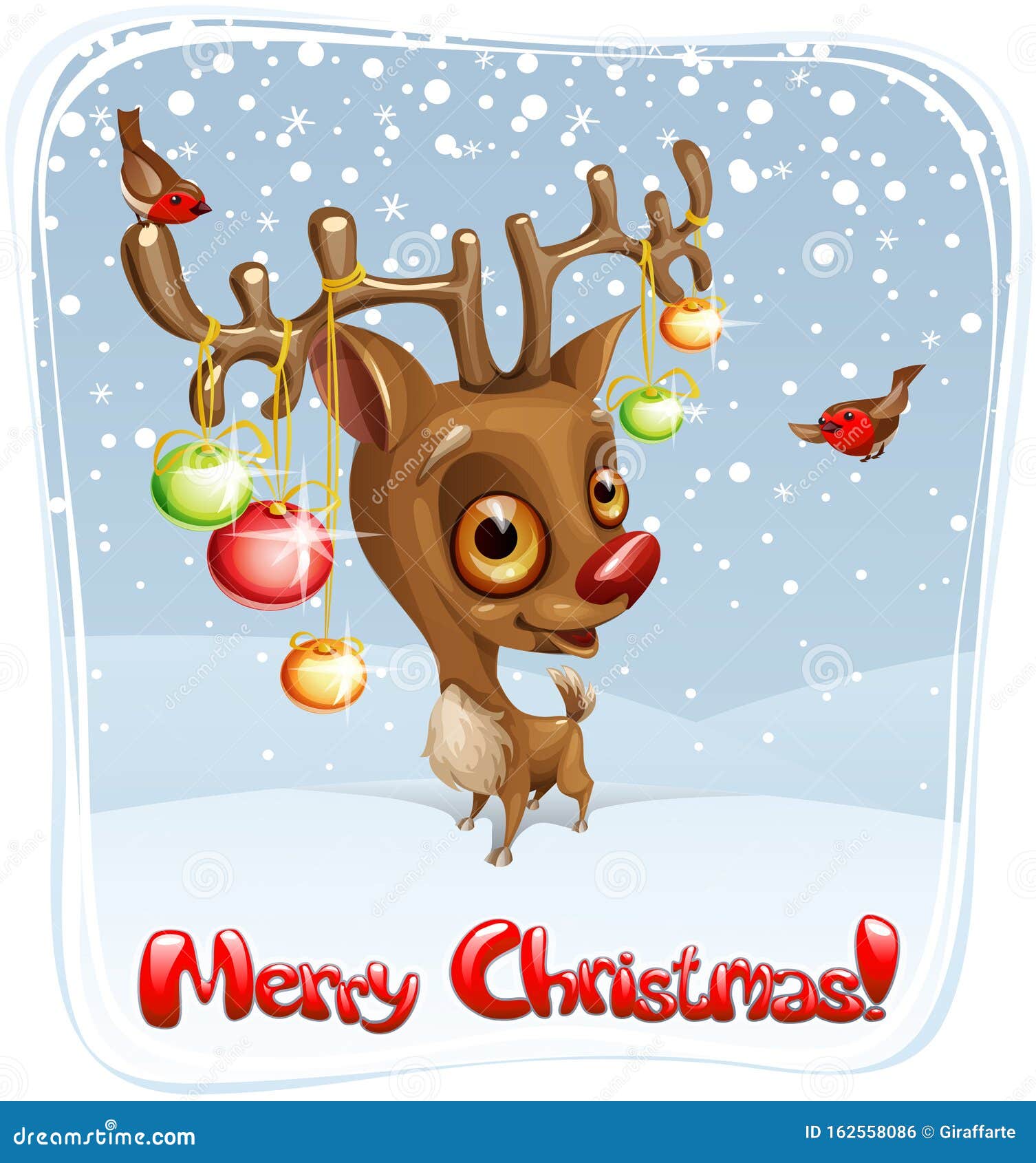 Vector Christmas Card With Funny Cartoon Baby Reindeer Characters Stock Vector Illustration Of Character Decoration Vector Christmas Card With Funny Cartoon Baby Reindeer Characters Stock Vector Illustration Of Character Decoration