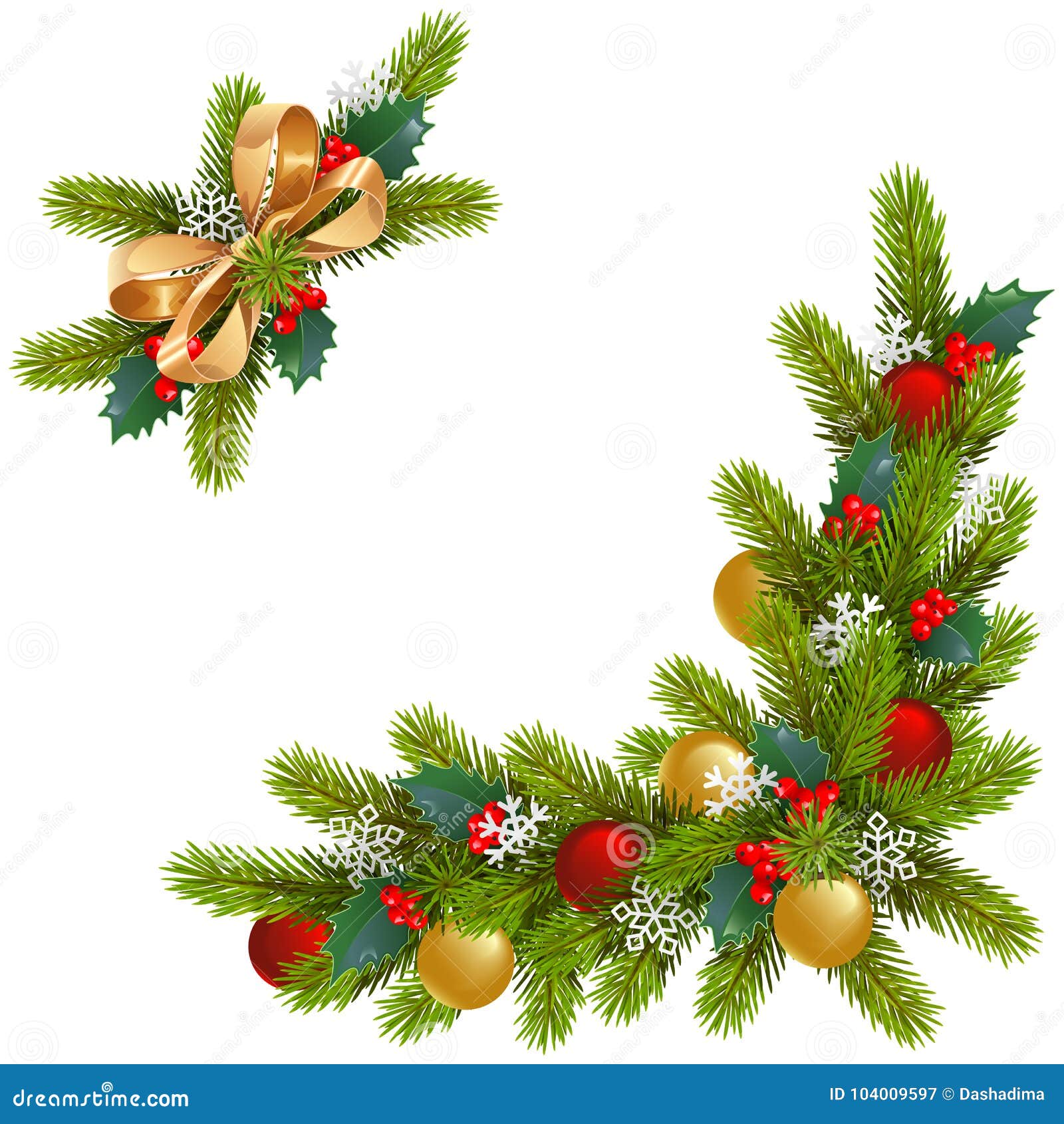 Vector Christmas Corner Decorations | CartoonDealer.com #104009597