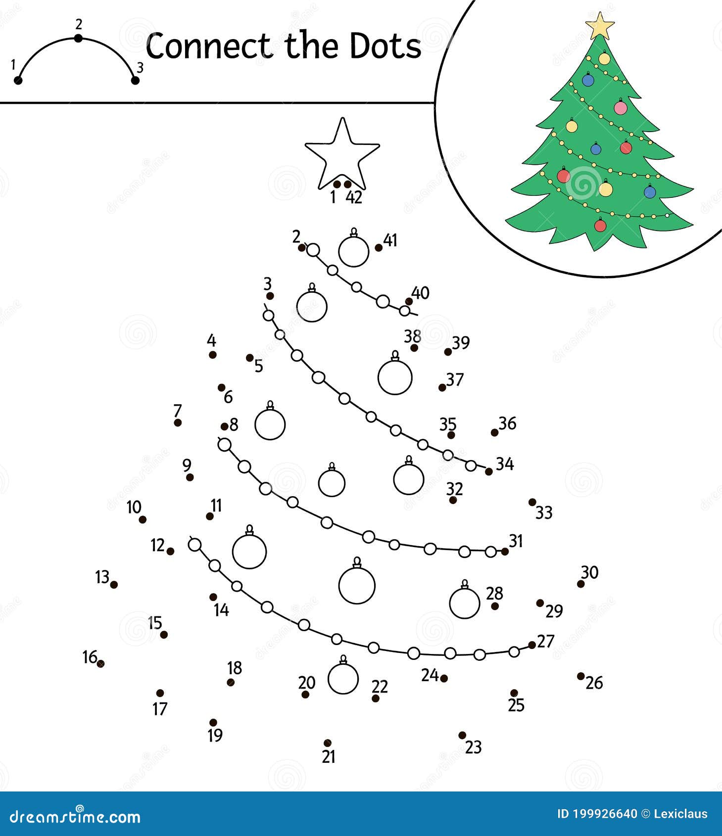 Vector Christmas Dot-to-dot and Color Activity with Cute Fir Tree. Winter  Holiday Connect the Dots Game for Children Stock Vector - Illustration of  christmas, educational: 199926640