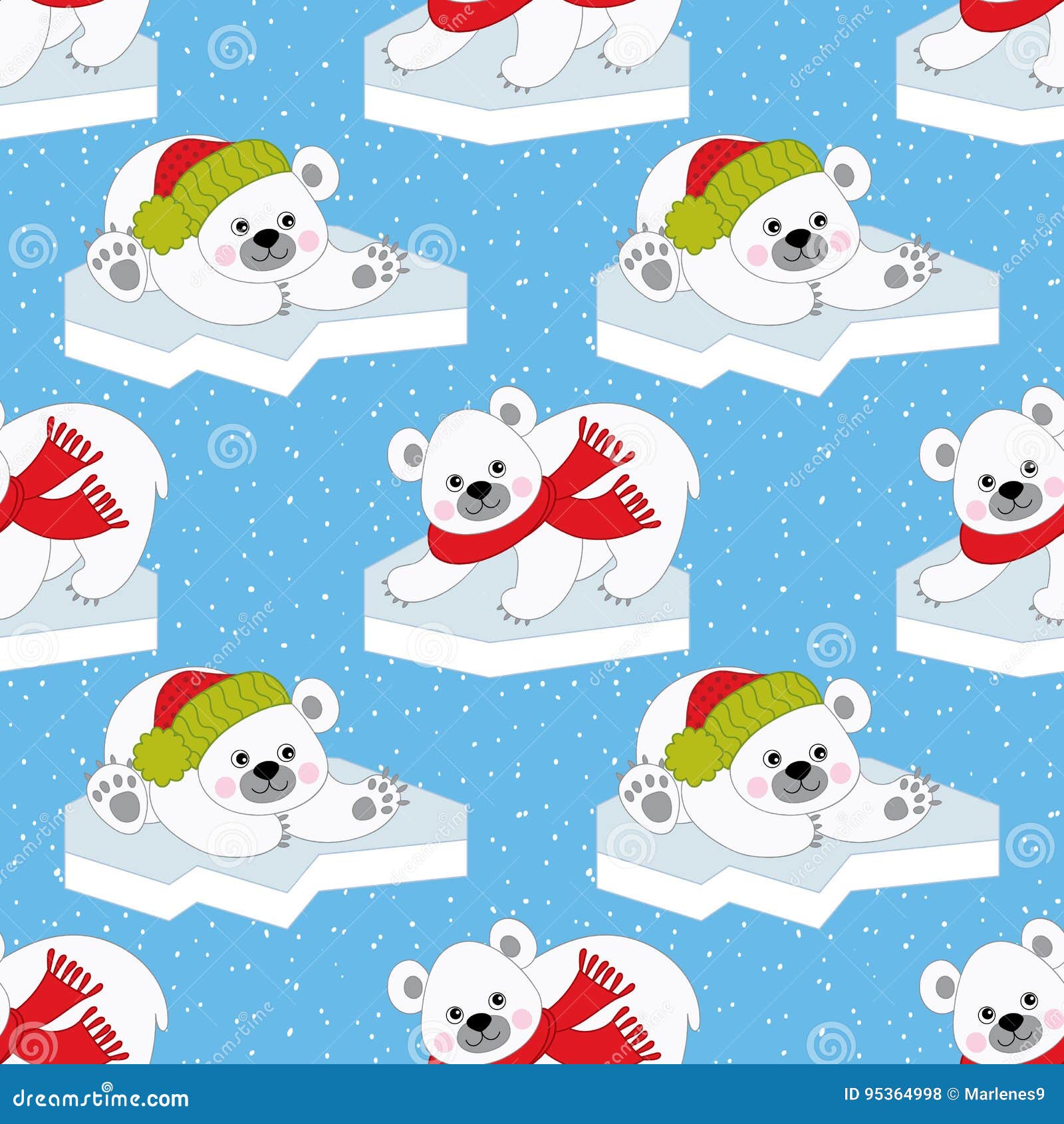 Polar Bear Christmas Personalized Wrapping Paper - Winter Forest