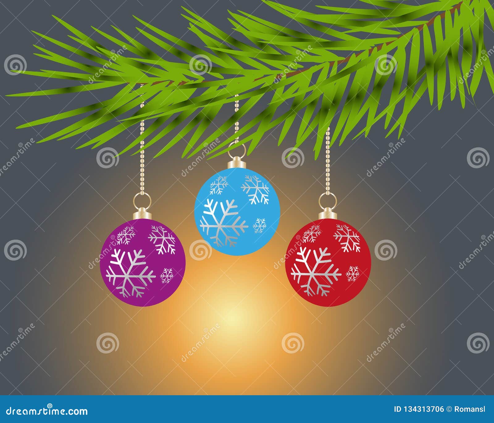 Vector Christmas Tree Decoration Elements Stock Vector Illustration