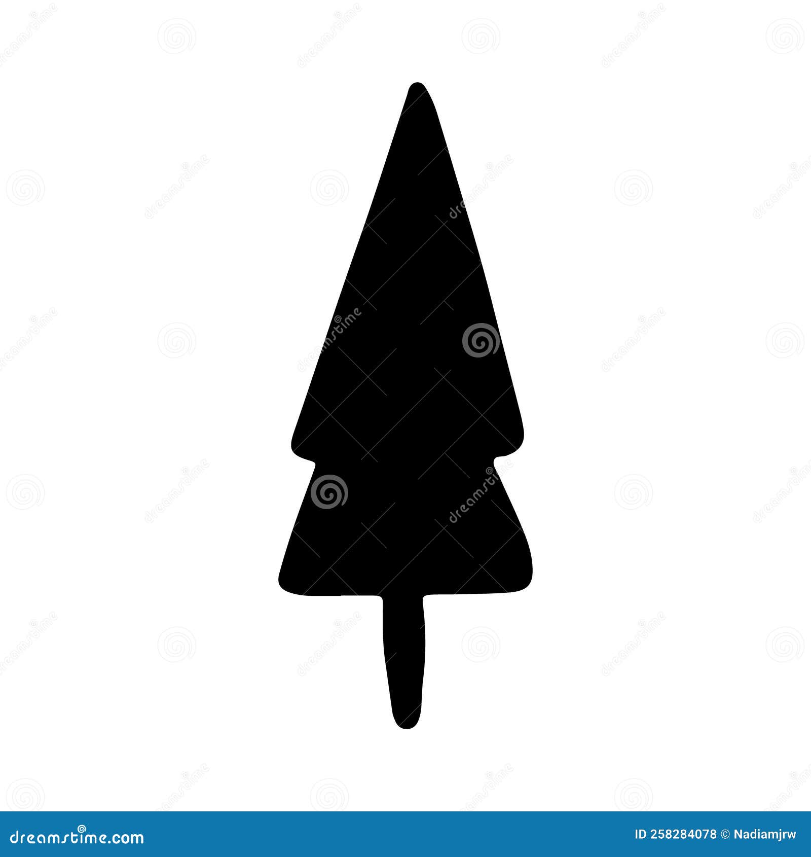 Vector Christmas Tree Outline Icon. Stock Vector Illustration of snow