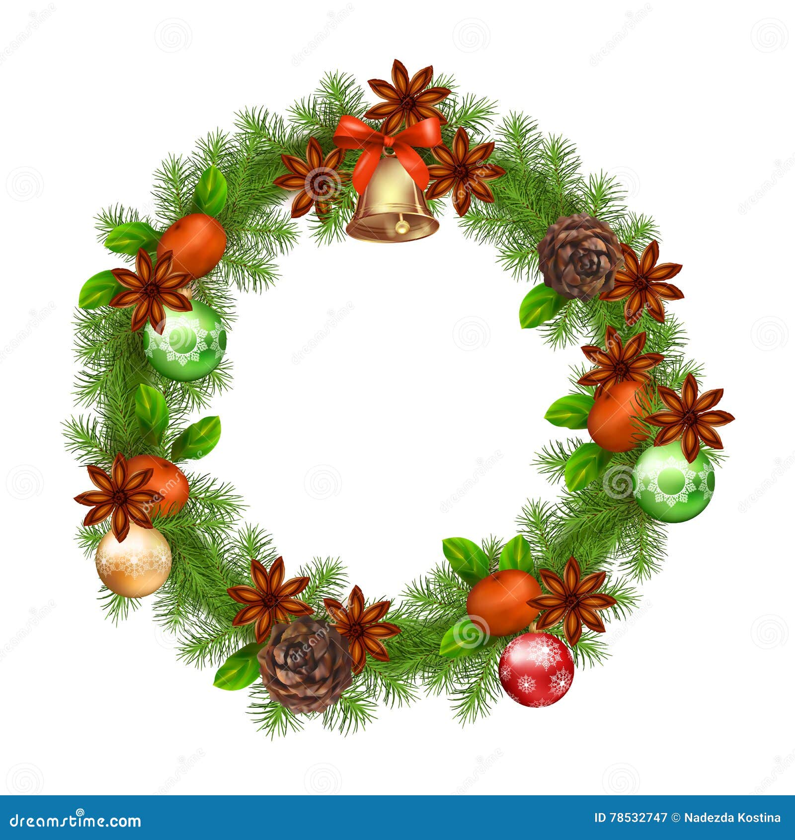 Download Vector Christmas Wreath stock vector. Illustration of ...