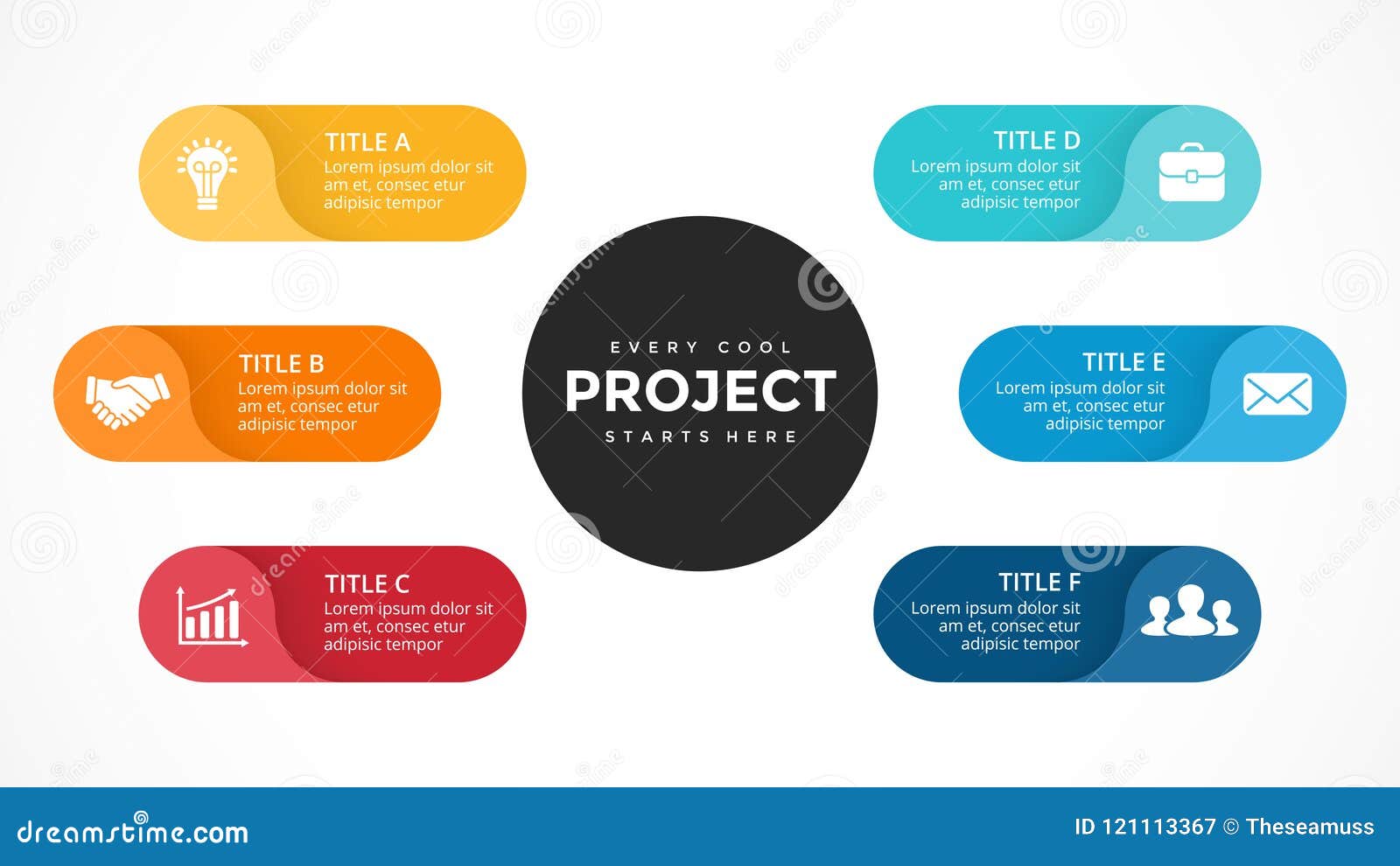 Vector Circle Arrows Infographic Cycle Diagram Labels Graph Stickers Presentation Chart