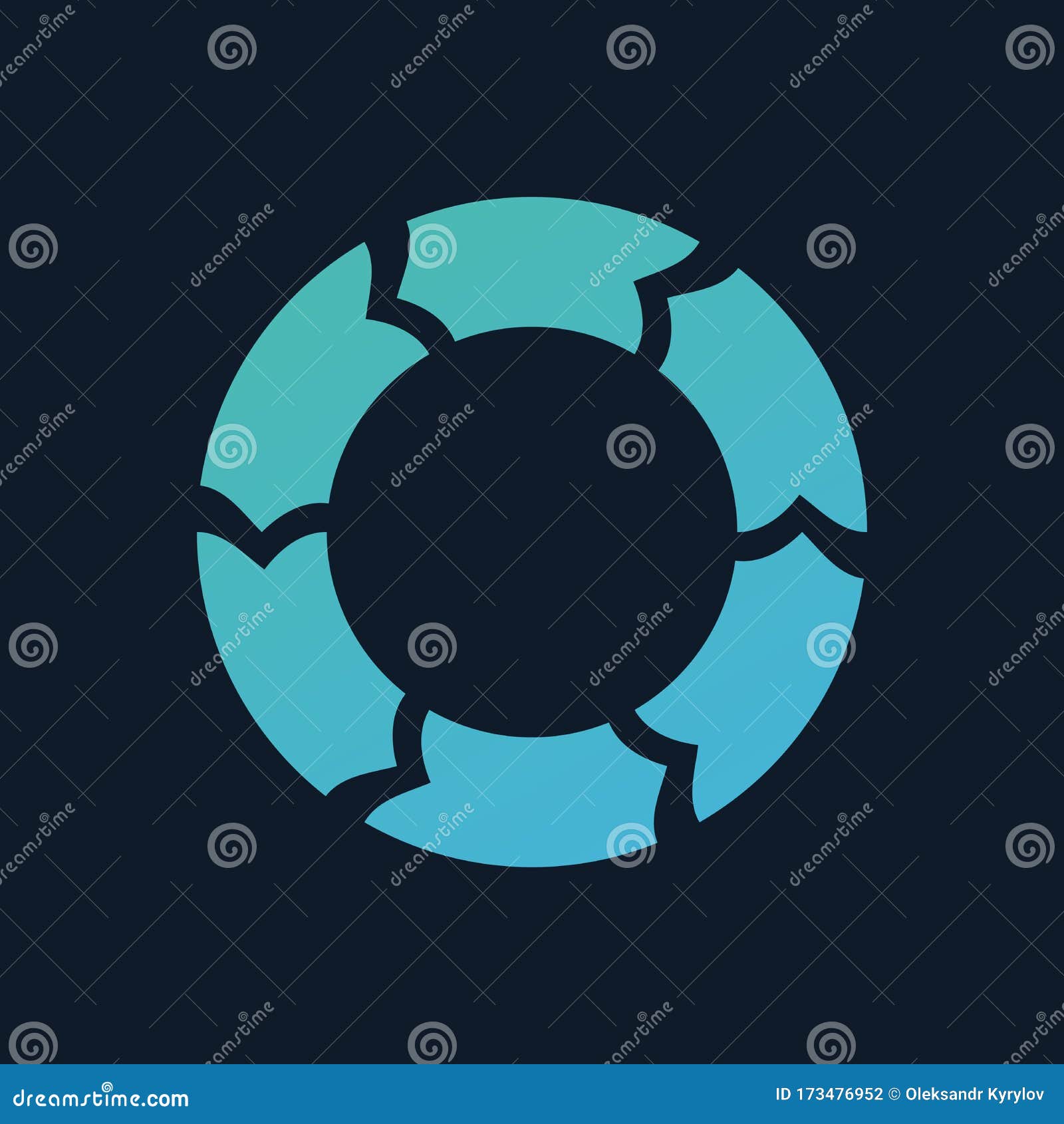 Vector Circle Arrows for Infographic with 6 Options. Template for ...