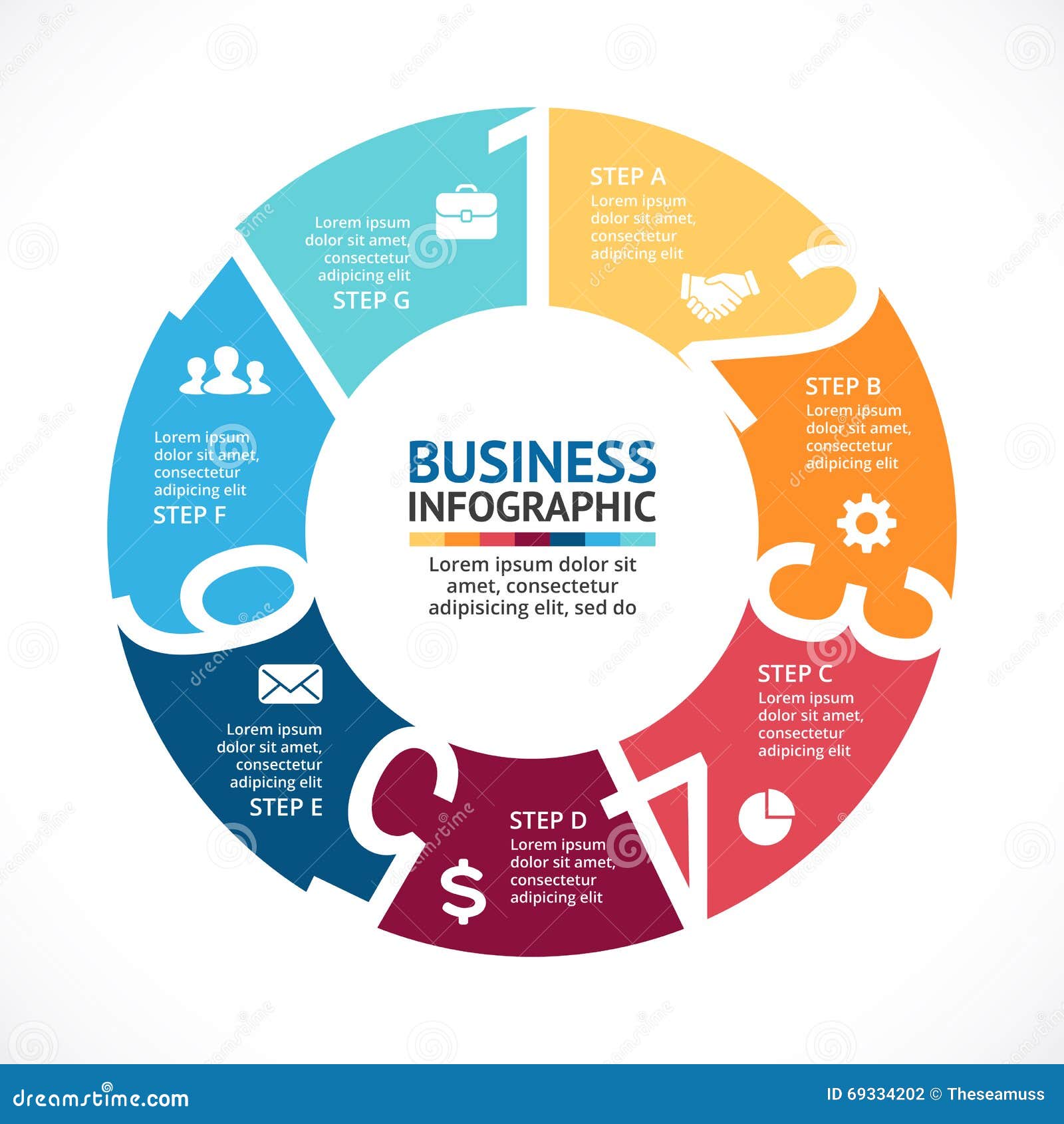 vector circle arrows numbers infographic diagram graph business cycle diagram