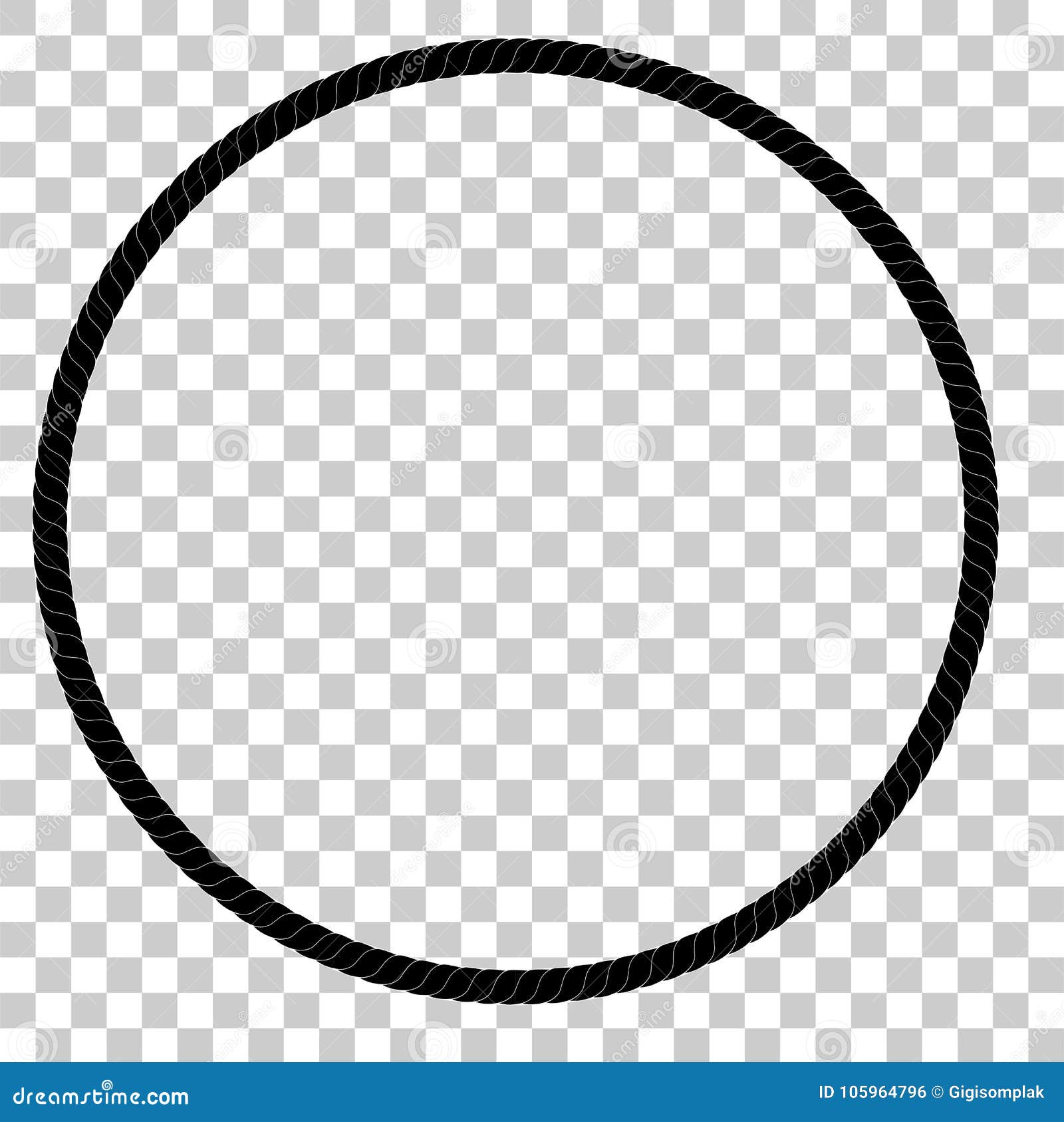 Circle Frame from Black Rope for Your Element Design at Transparent Effect  Background Stock Vector - Illustration of corner, equipment: 105964796